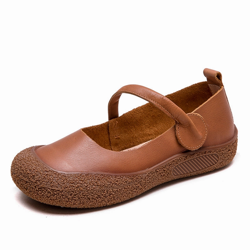 Women Retro Soft Leather Velcro Tape Casual Shoes 8053 Leather Platform Casual Shoes Dupe