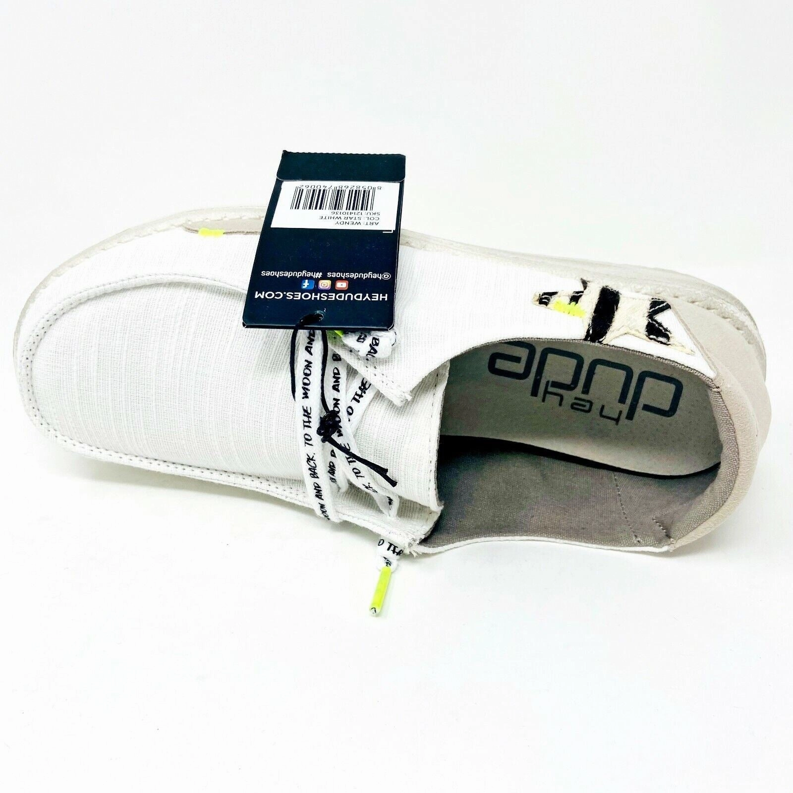 Hey Dude Womens Wendy Star White Size 6 Slip On Walking Comfort Shoes Best Walking/standing Shoes