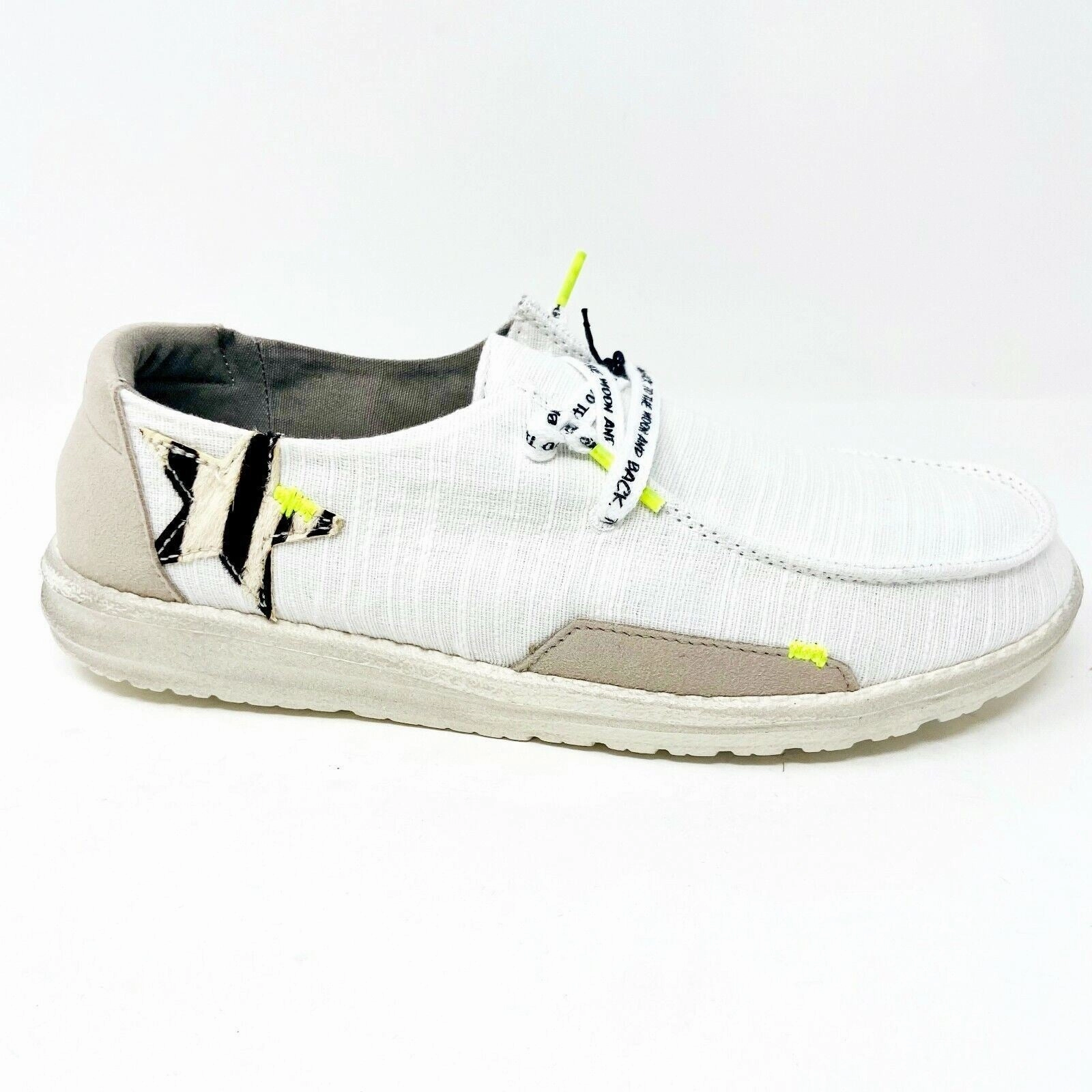 Hey Dude Womens Wendy Star White Size 6 Slip On Walking Comfort Shoes Diabetic Walking Shoes