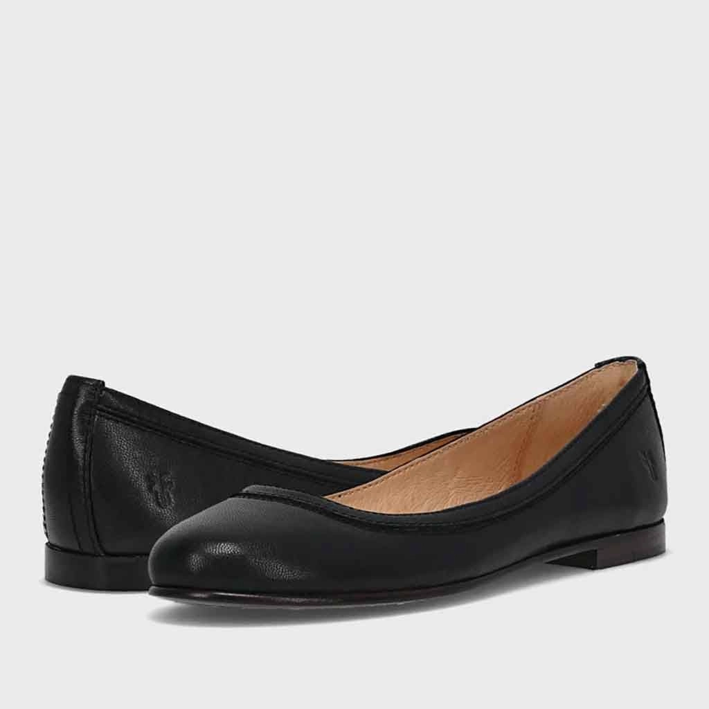 Frye Carson Ballet Flat - Black Comfortable Shoes To Wear With Dresses