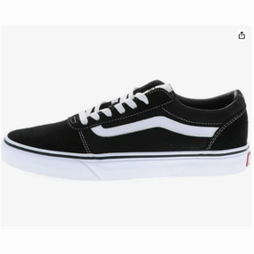 Size 17 Casual Shoes Vans Men's Ward Sneaker Suede Canvas Black White