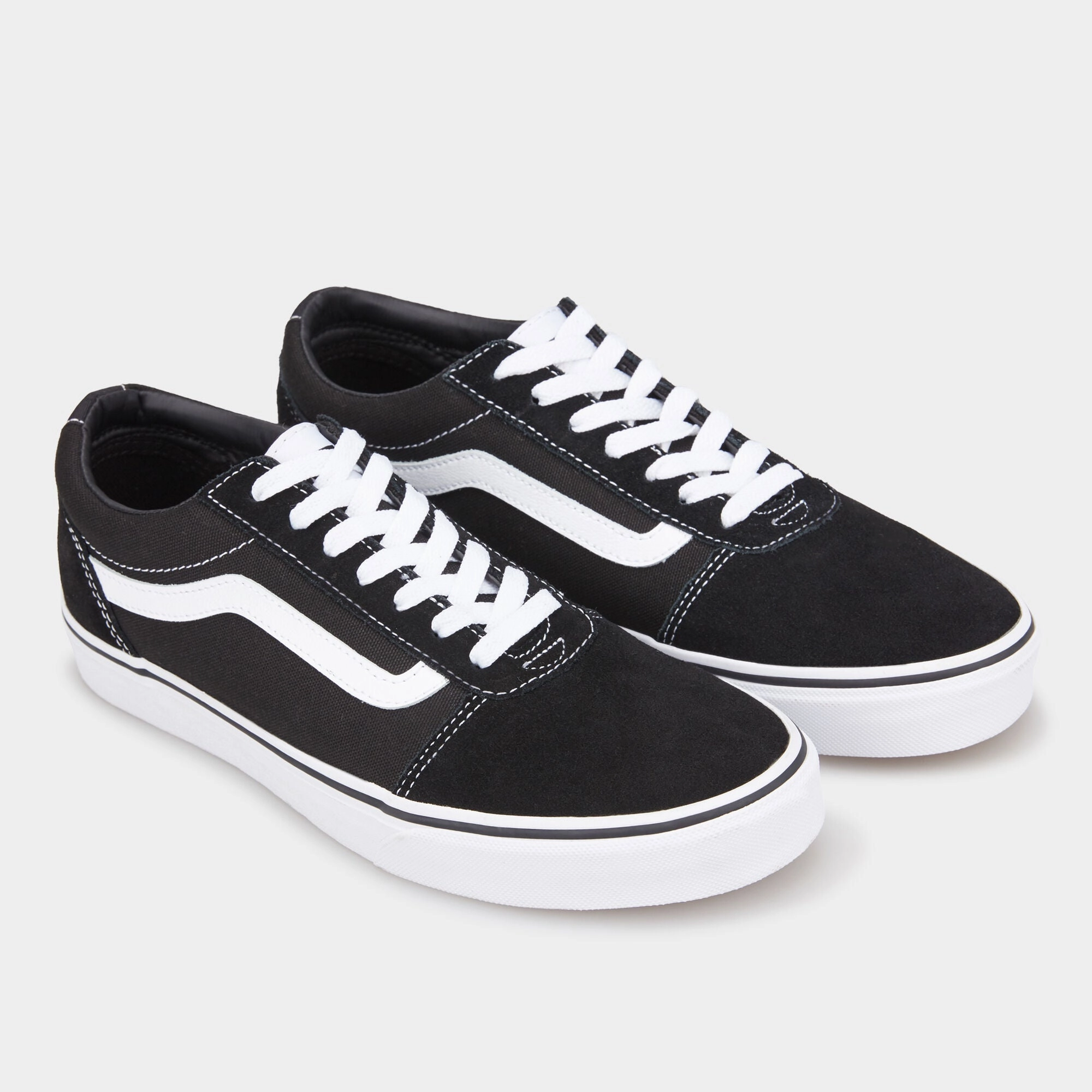 Best Stability Casual Shoes Vans Men's Ward Sneaker Suede Canvas Black White