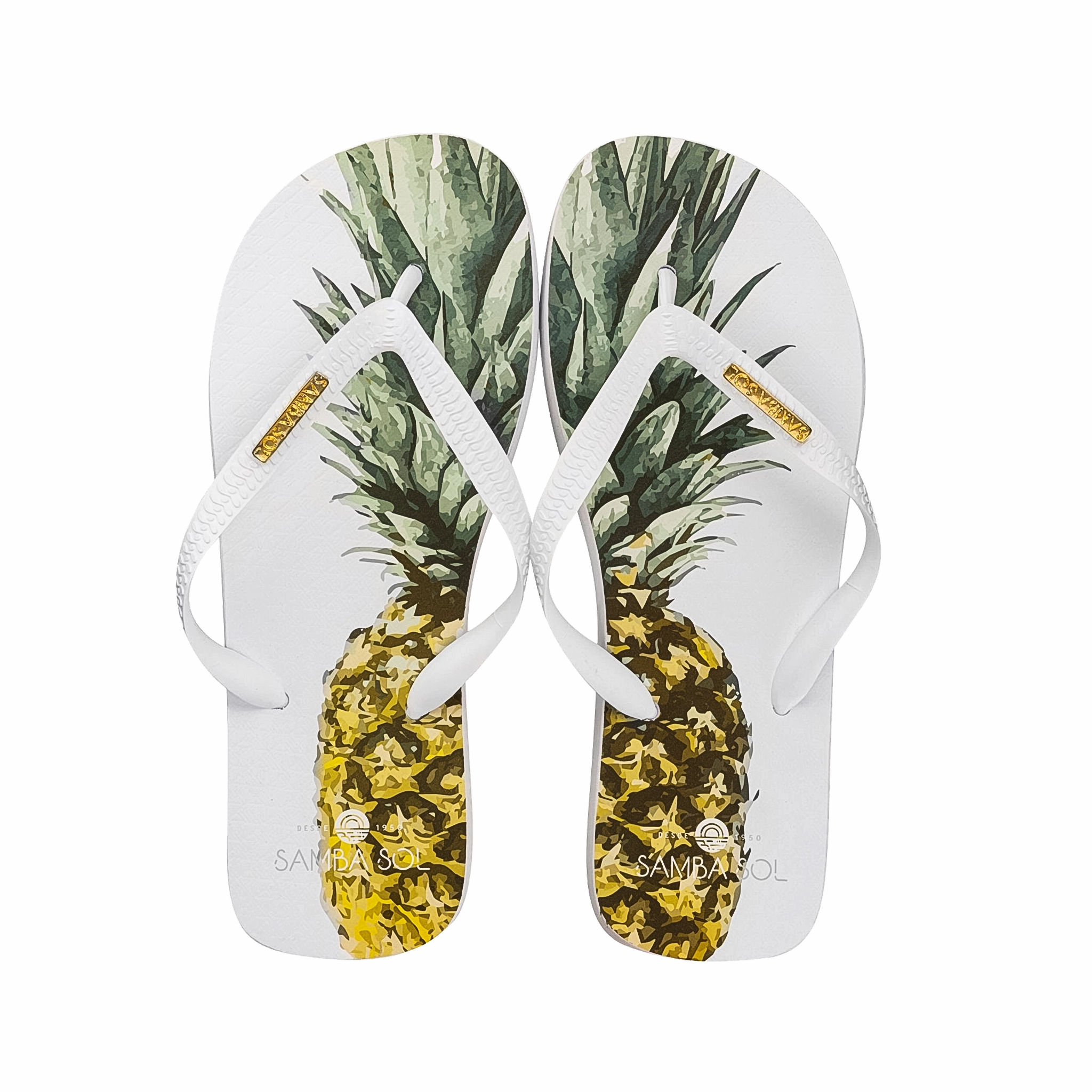 Samba Sol Mens Fashion Collection Flip Flops - Pineapple Glitter Jelly Flip Flops