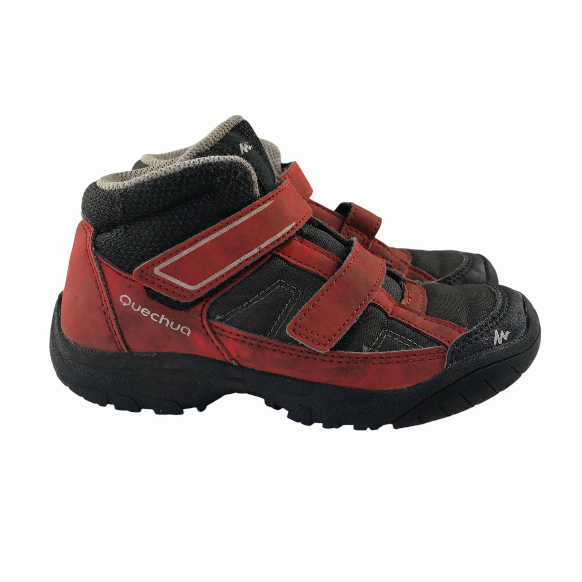 Quechua hiking shoe size 11.5C junior orange and grey ankle high Walk Mile In My