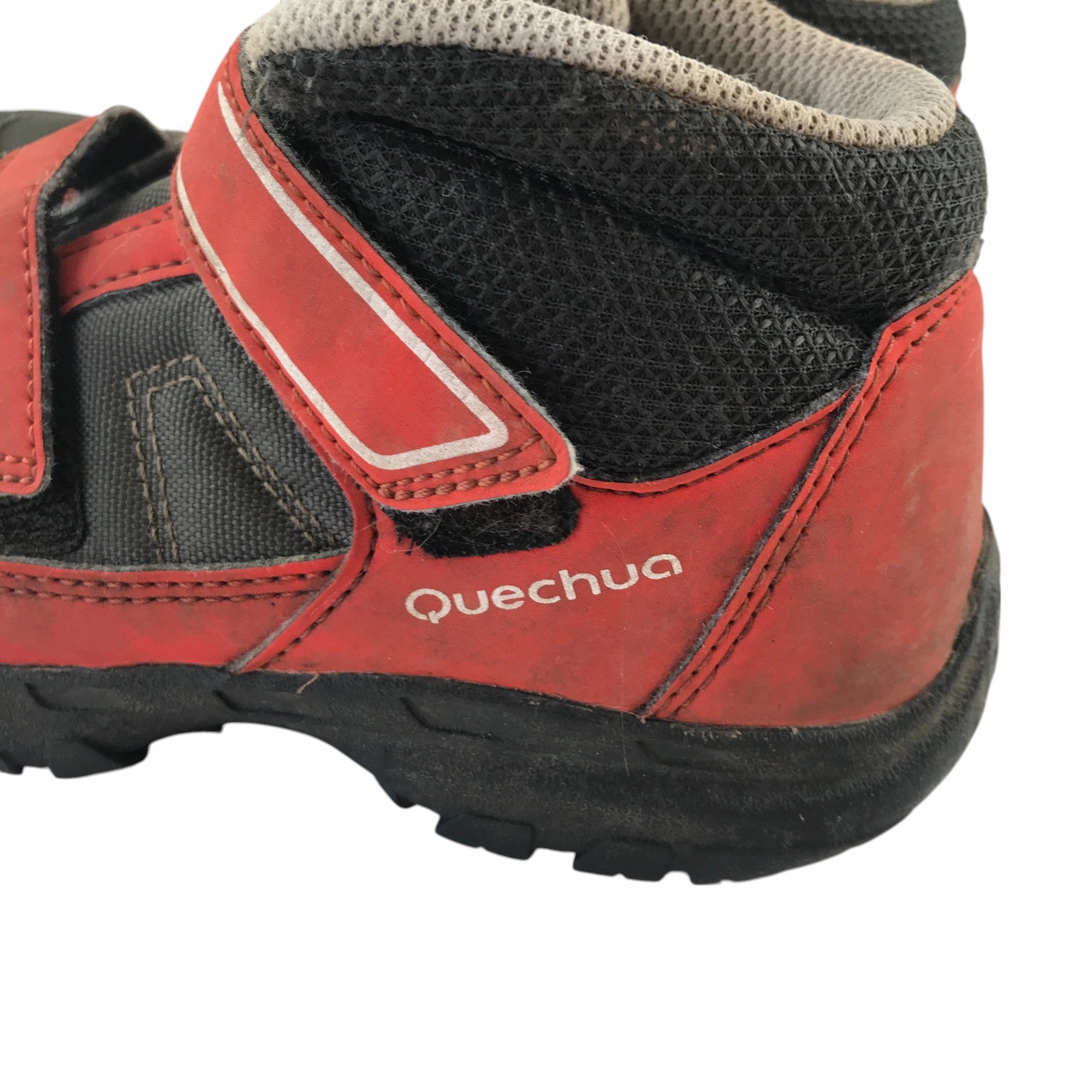 Overweight Good Walking Quechua hiking shoe size 11.5C junior orange and grey ankle high