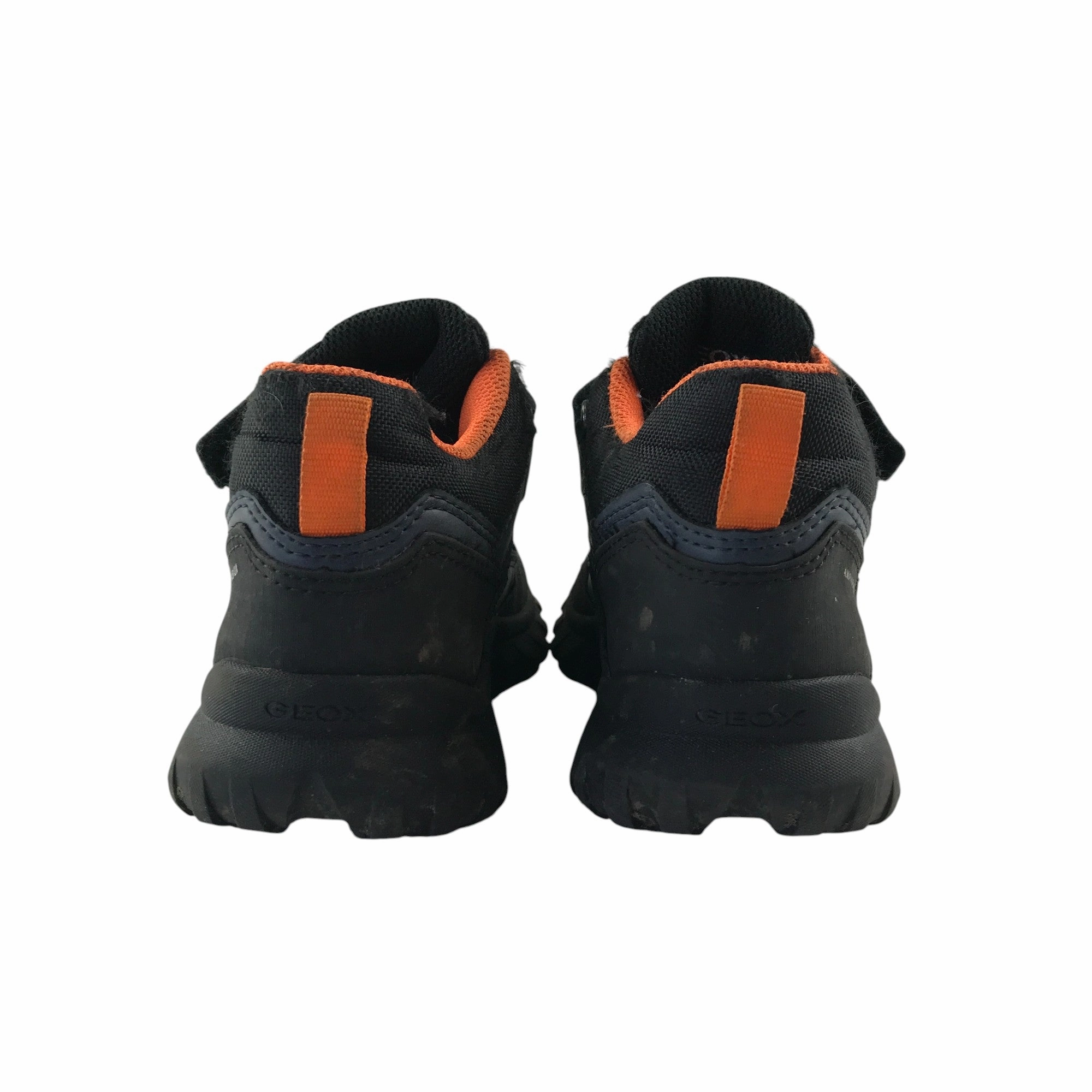 Geox hiking shoe size 11 junior blue and black with orange laces waterproof Best Baby Walking Shoes