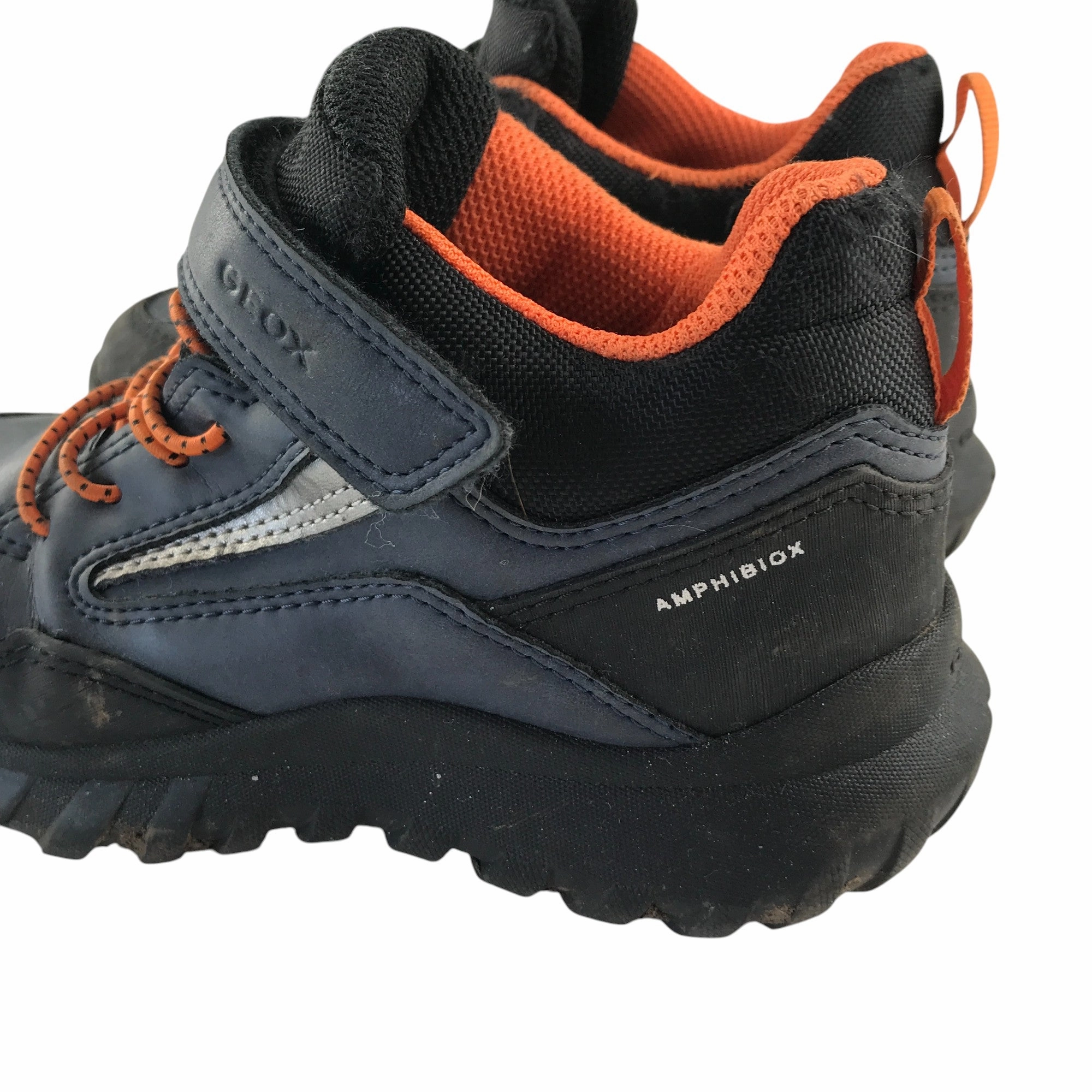 Geox hiking shoe size 11 junior blue and black with orange laces waterproof Comfortable Walking Shoes Stylish