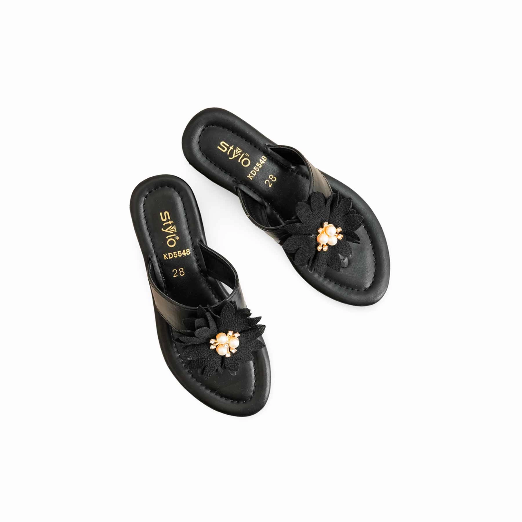 German Slippers Girls Black Casual Slipper KD5548