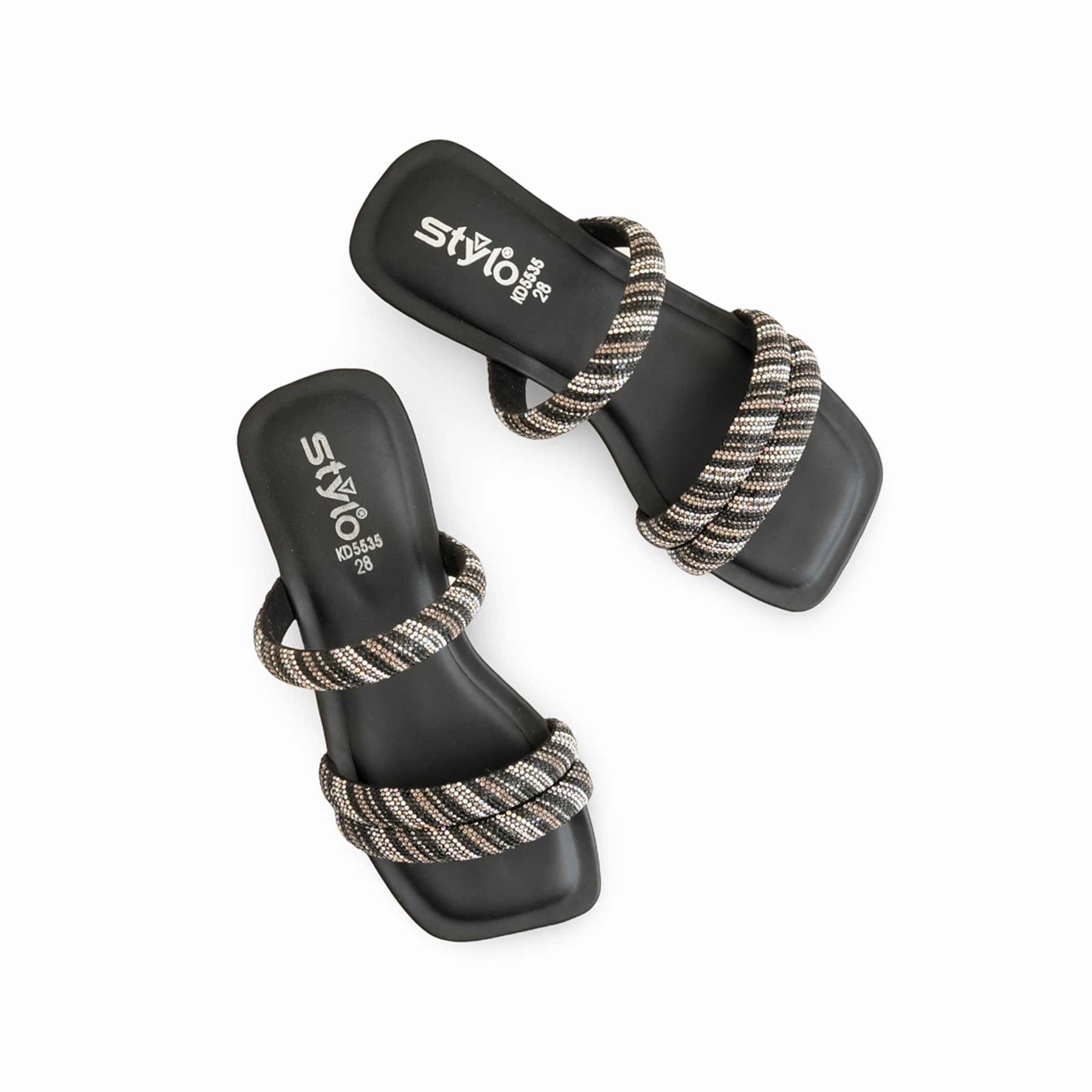 Girls Black Fancy Slipper KD5535 Igh Slippers