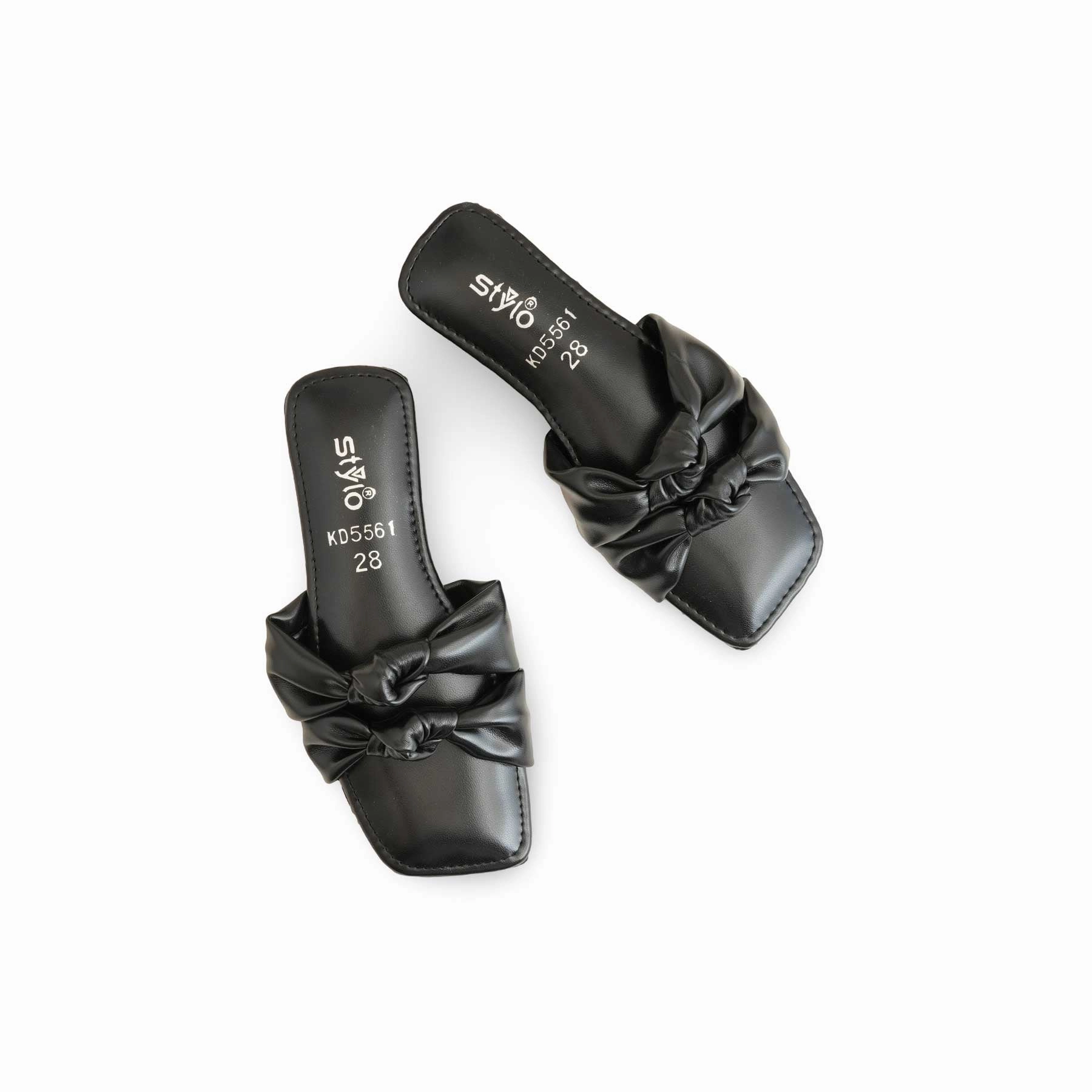 Girls Black Formal Slipper KD5561 Spike Slides