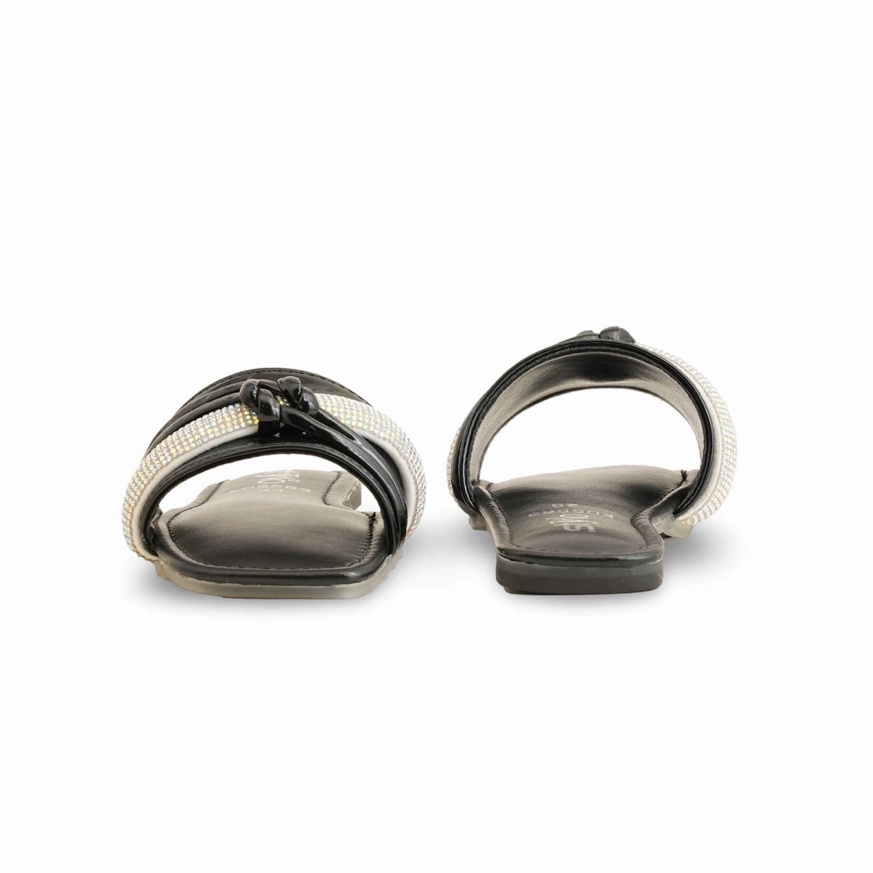 Girls Black Formal Slipper KD5563 German Shepherd Slippers