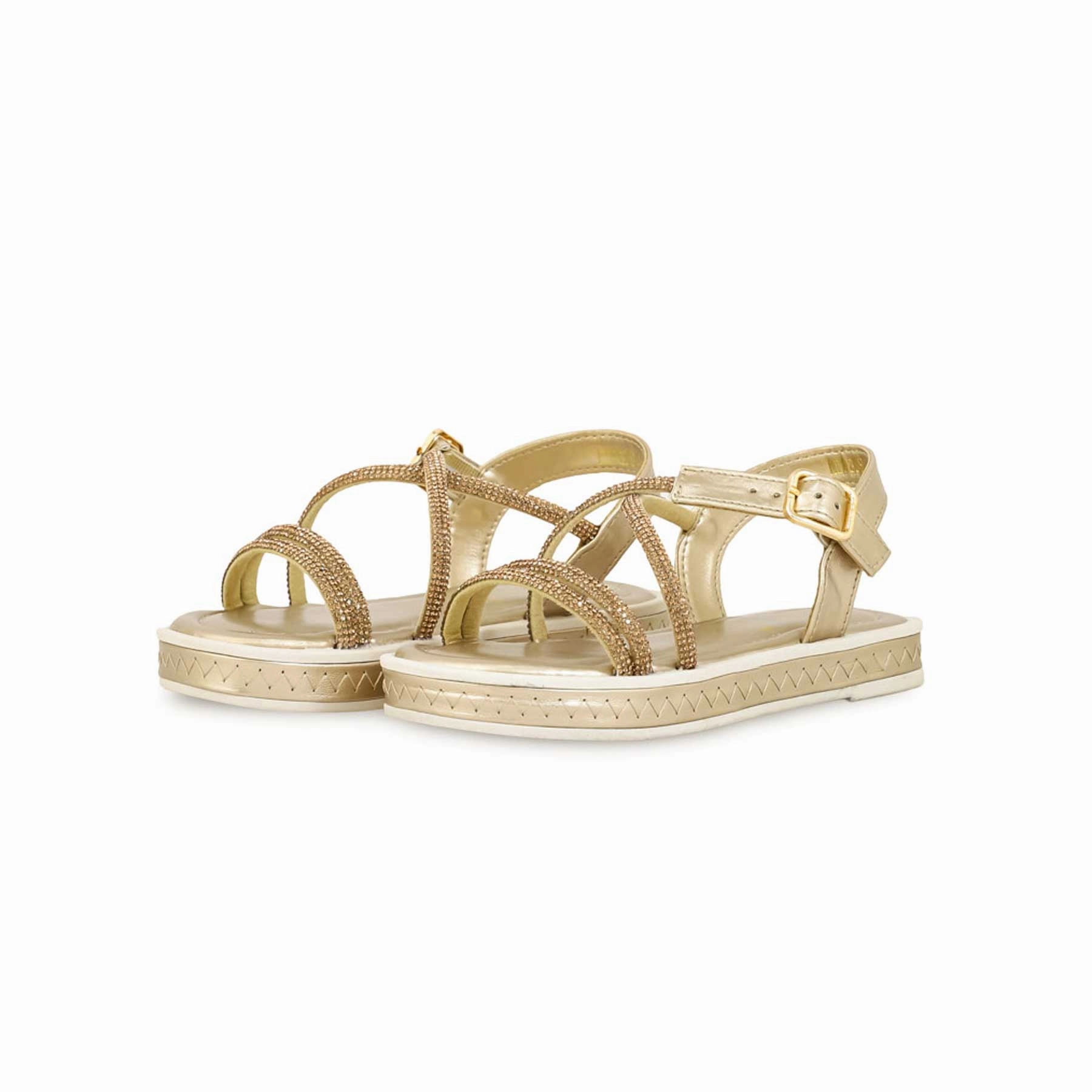 Girls Golden Fancy Sandal KD9839 Wide Fit Sandals