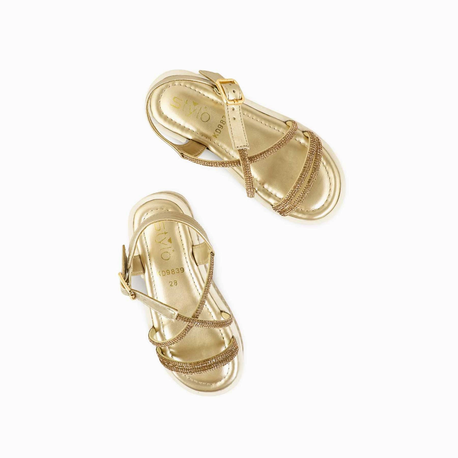 Comfy Platform Sandals Girls Golden Fancy Sandal KD9839