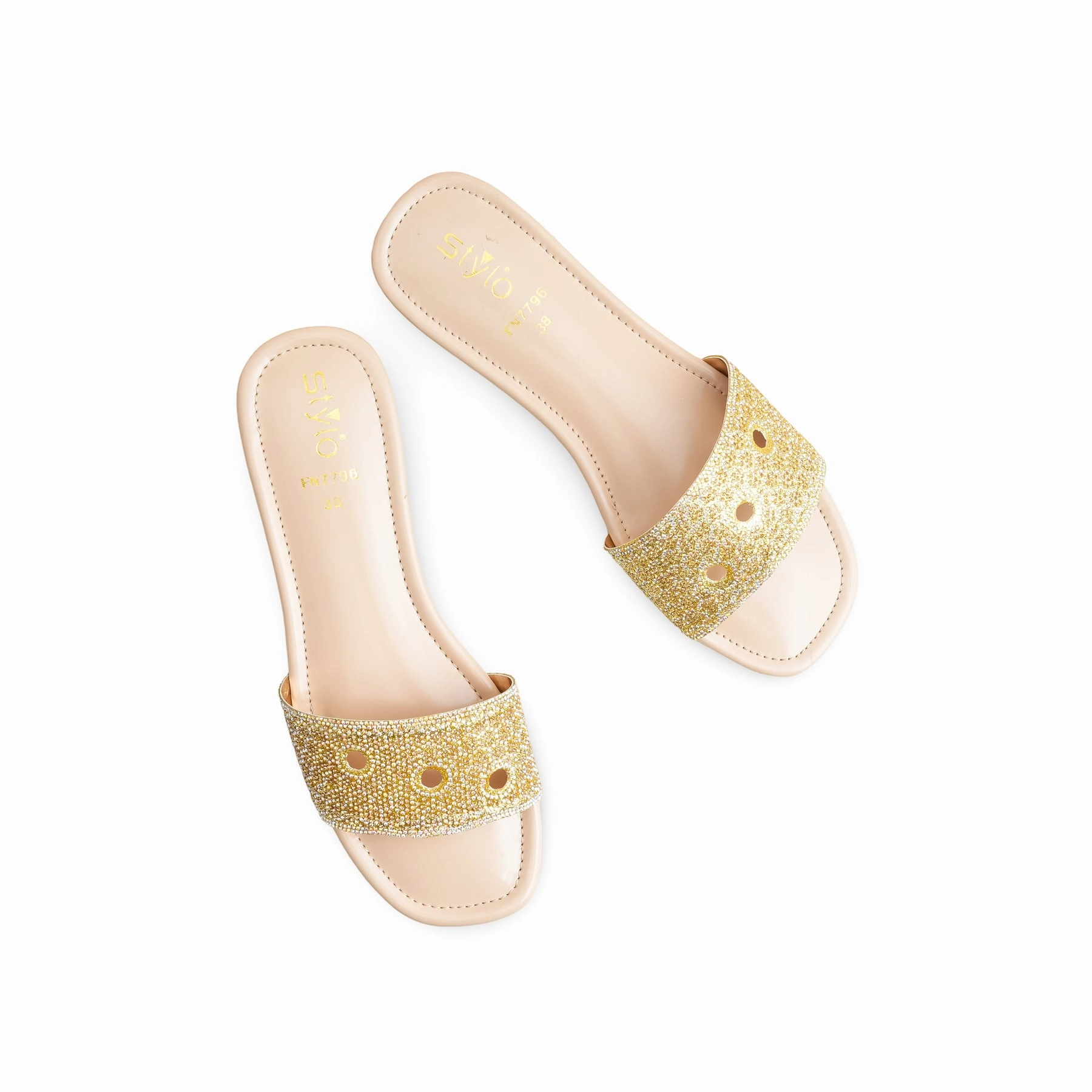 Asu Slippers Girls Golden Fancy Slipper KD5584