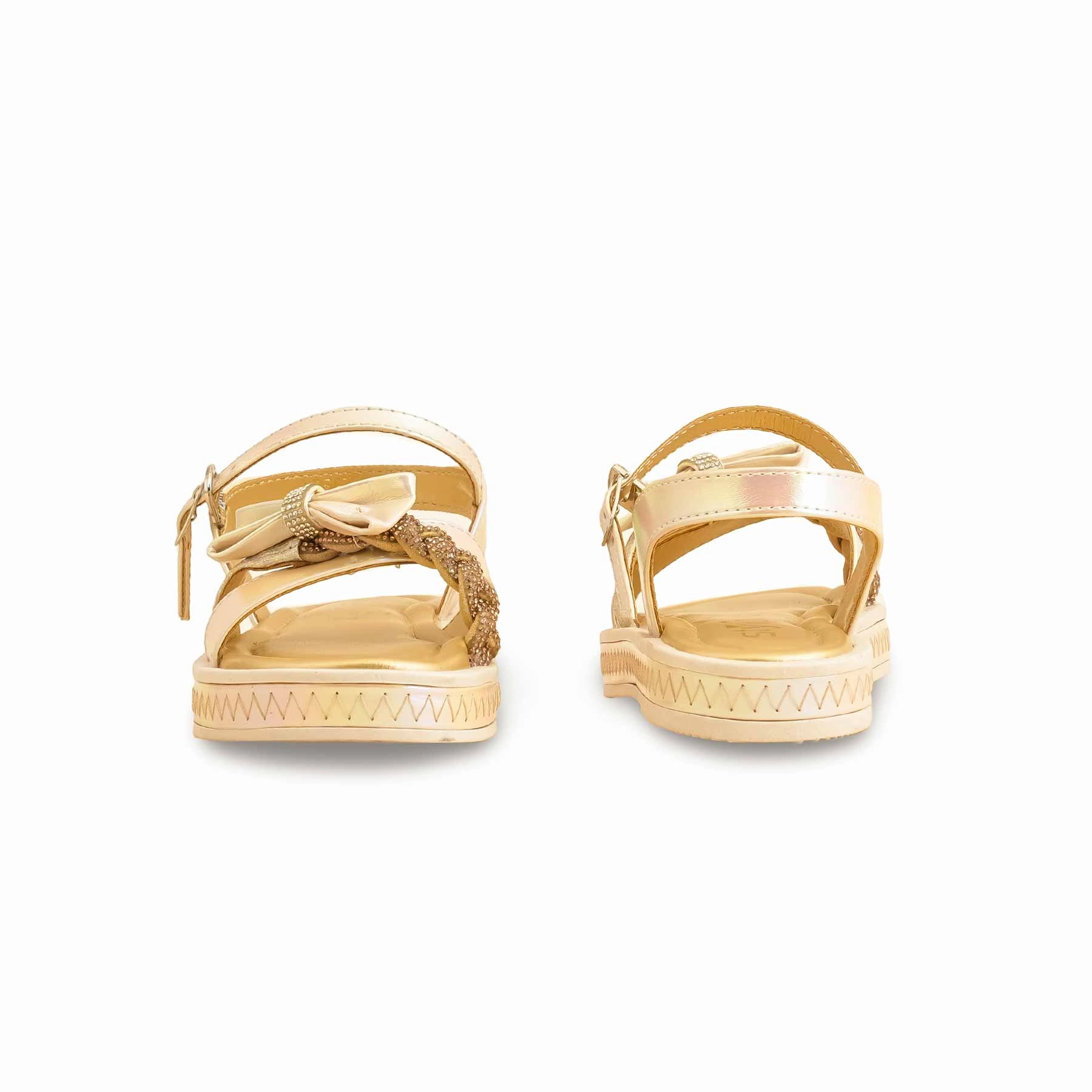 Girls Golden Formal Sandal KD5673 Flat Bridal Sandals