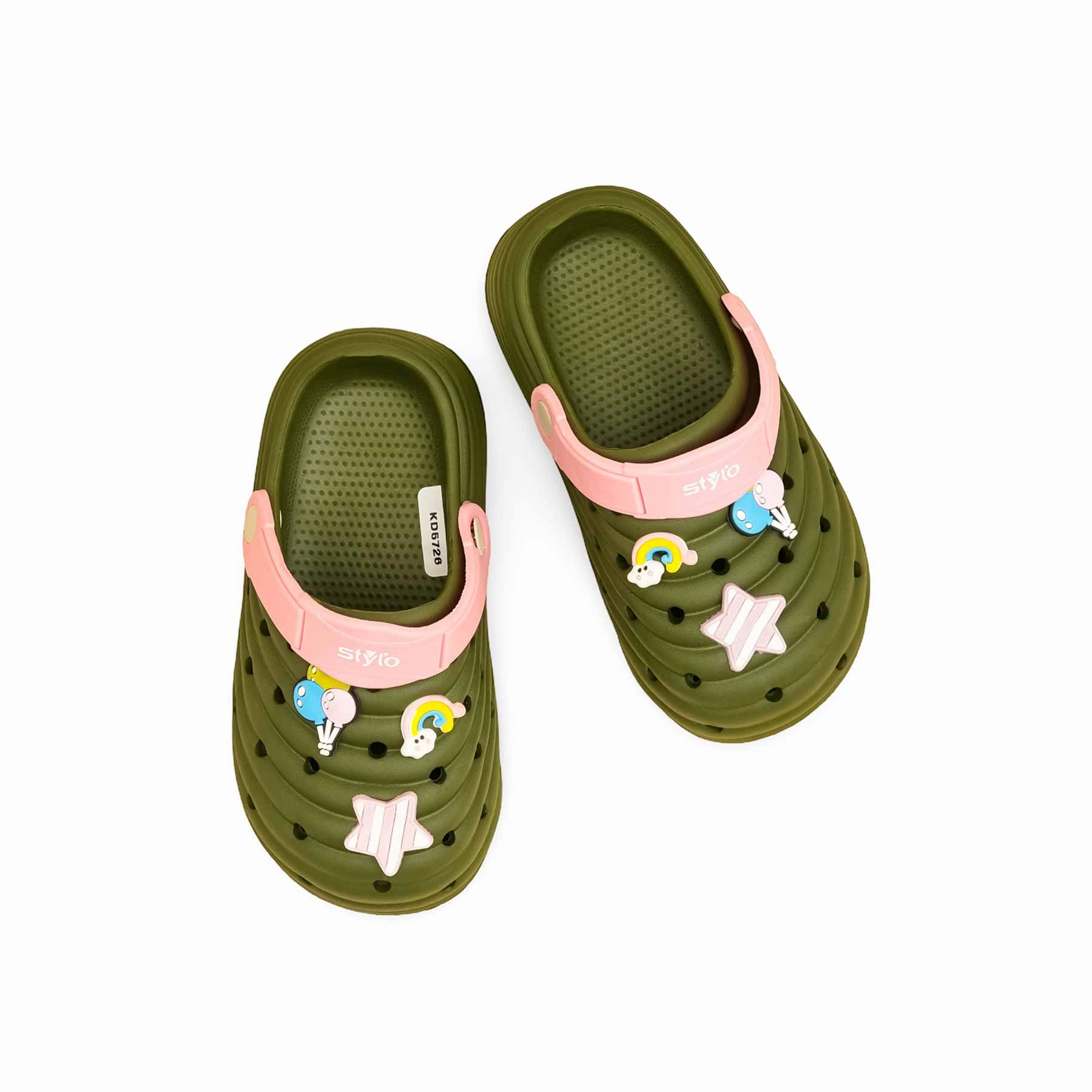Girls Olive Casual Flip Flop KD5726 Slide Retail