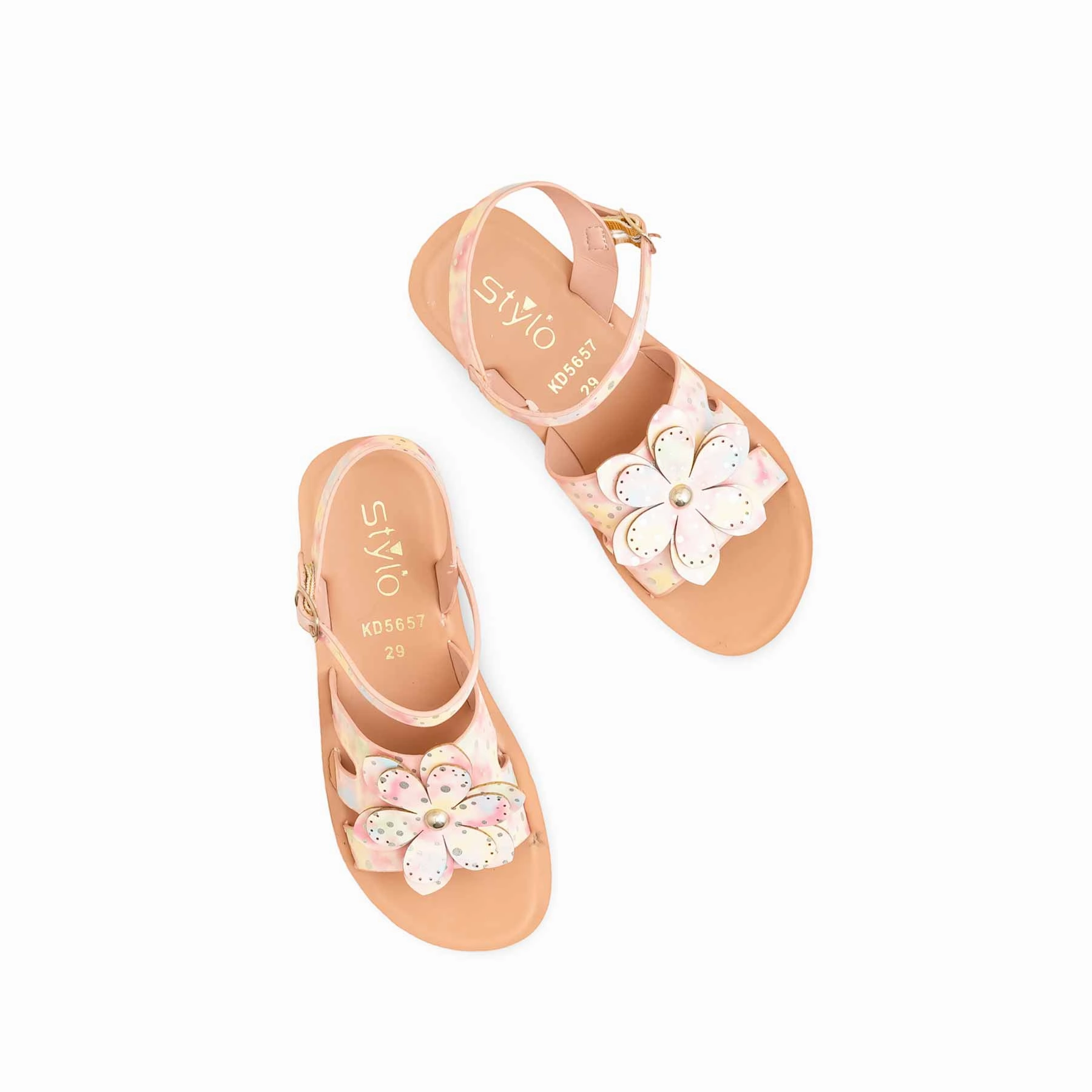 Girls Pink Casual Sandal KD5657 Zori Sandals