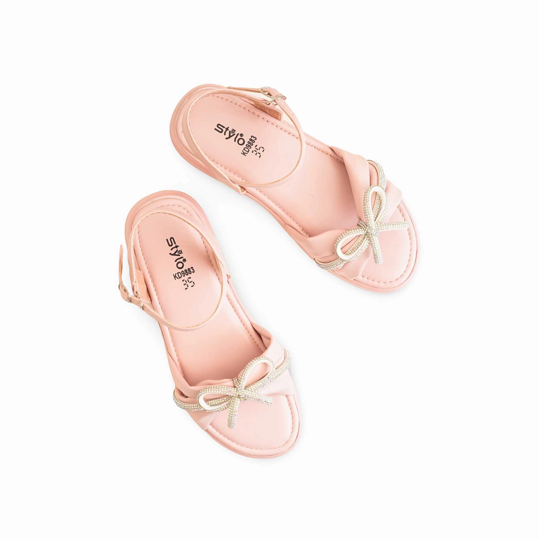 Slippers With Fur Lining Girls Pink Formal Sandal KD9883