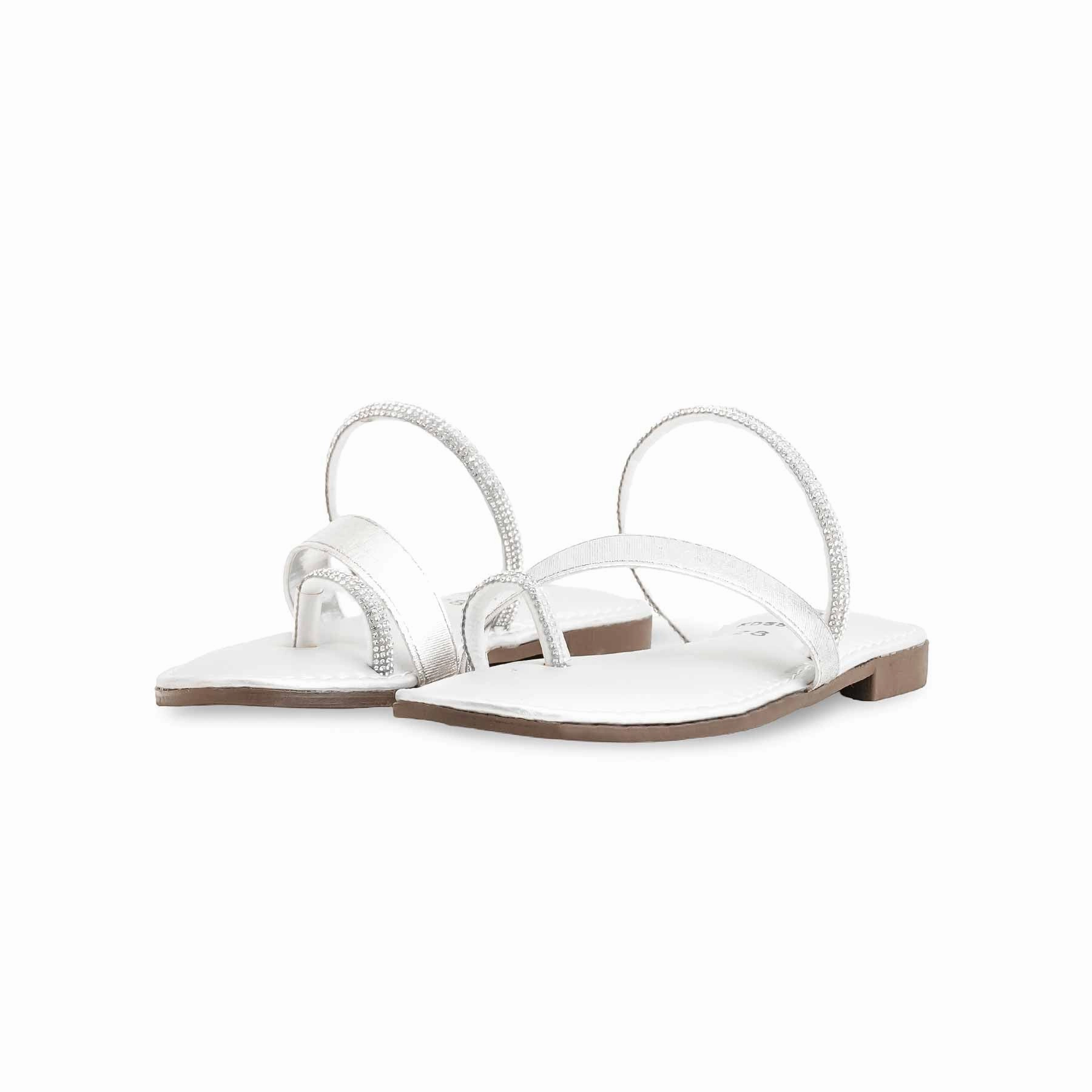 Dem Golden Slippers Girls Silver Casual Slipper KD5529