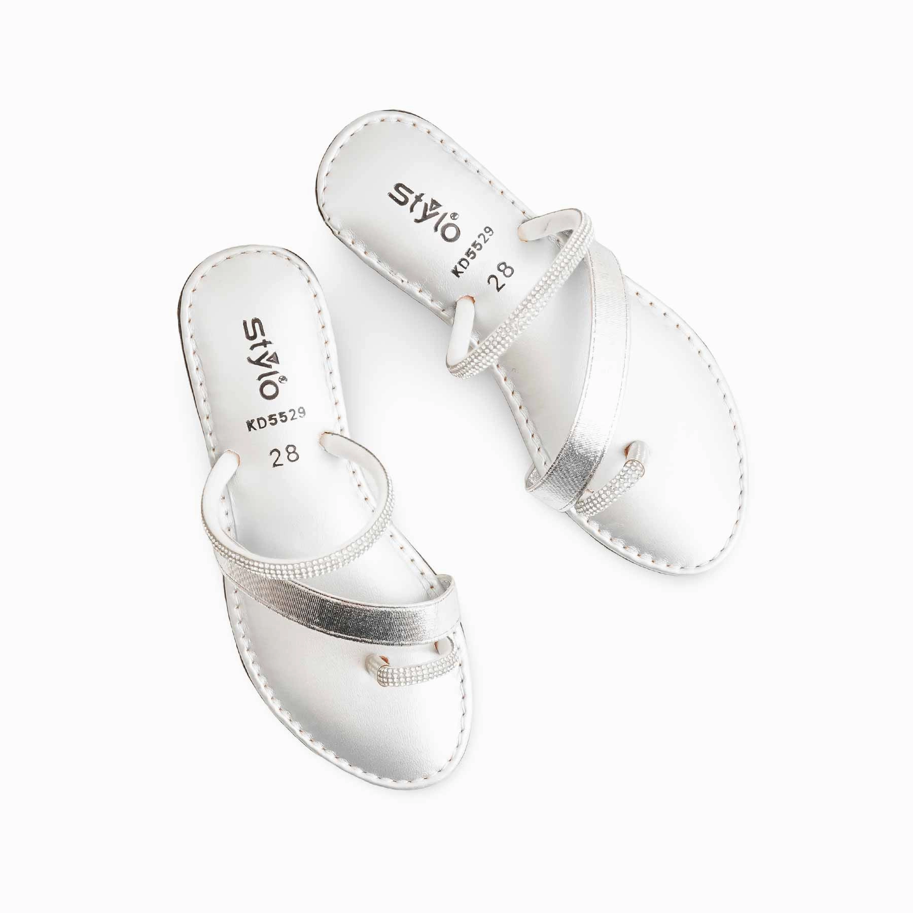 Girls Silver Casual Slipper KD5529 Bengals Slippers