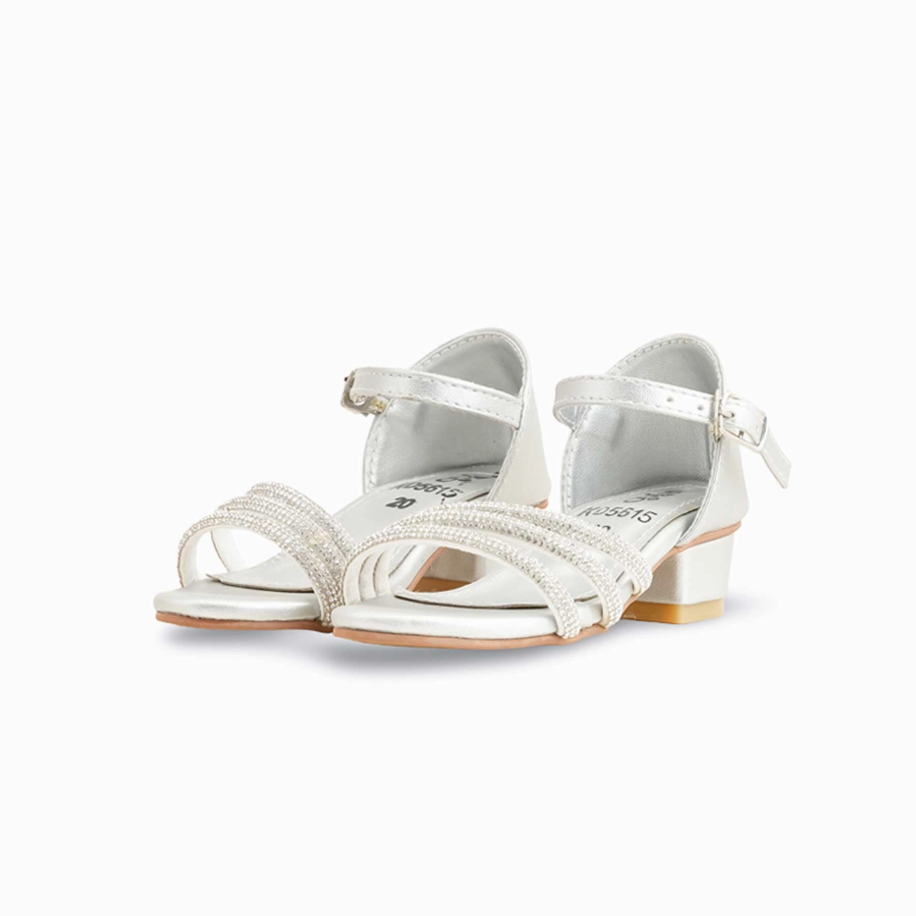 Girls Silver Fancy Sandal KD5615 Burgundy Sandals