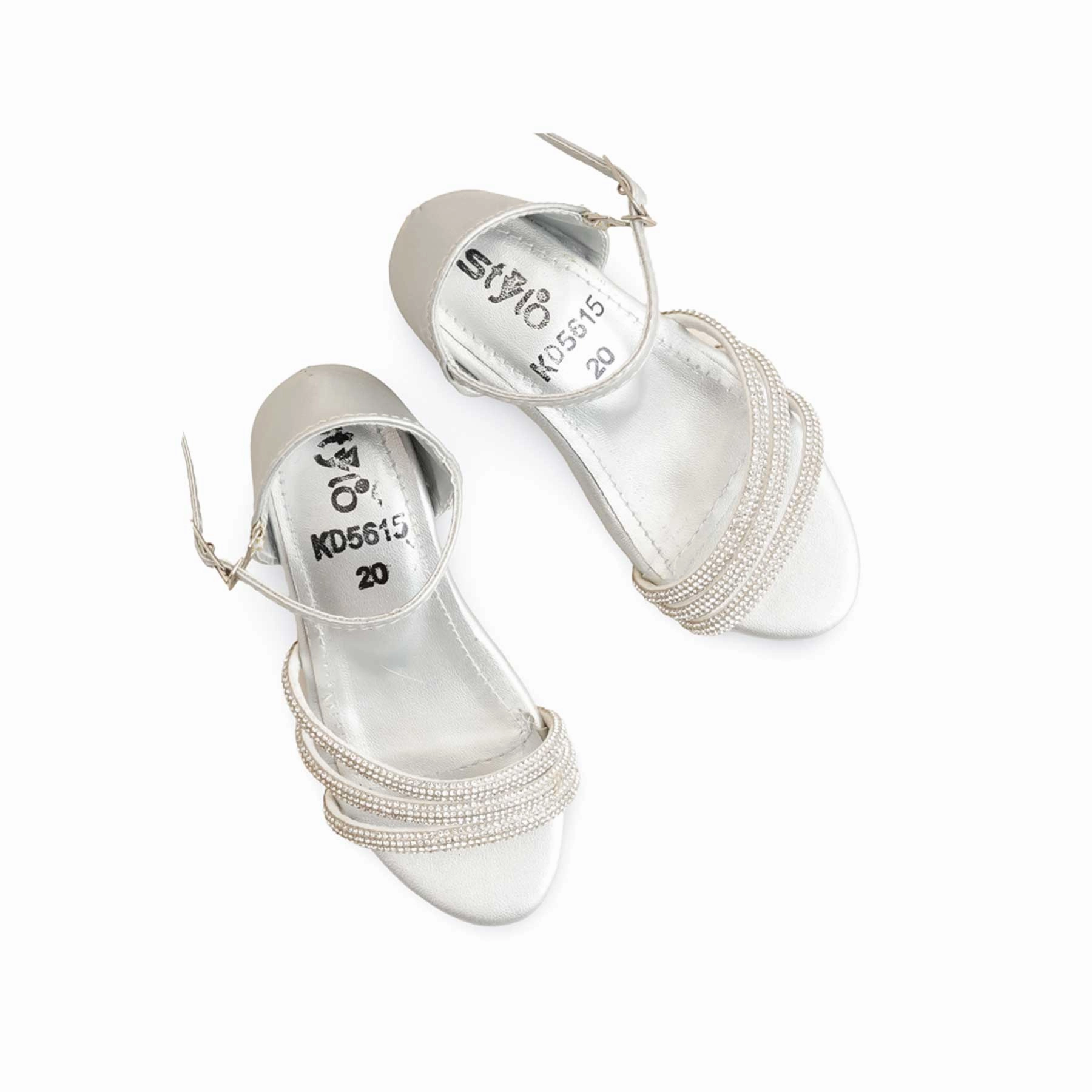 Girls Silver Fancy Sandal KD5615 Sword Of Sandals 2