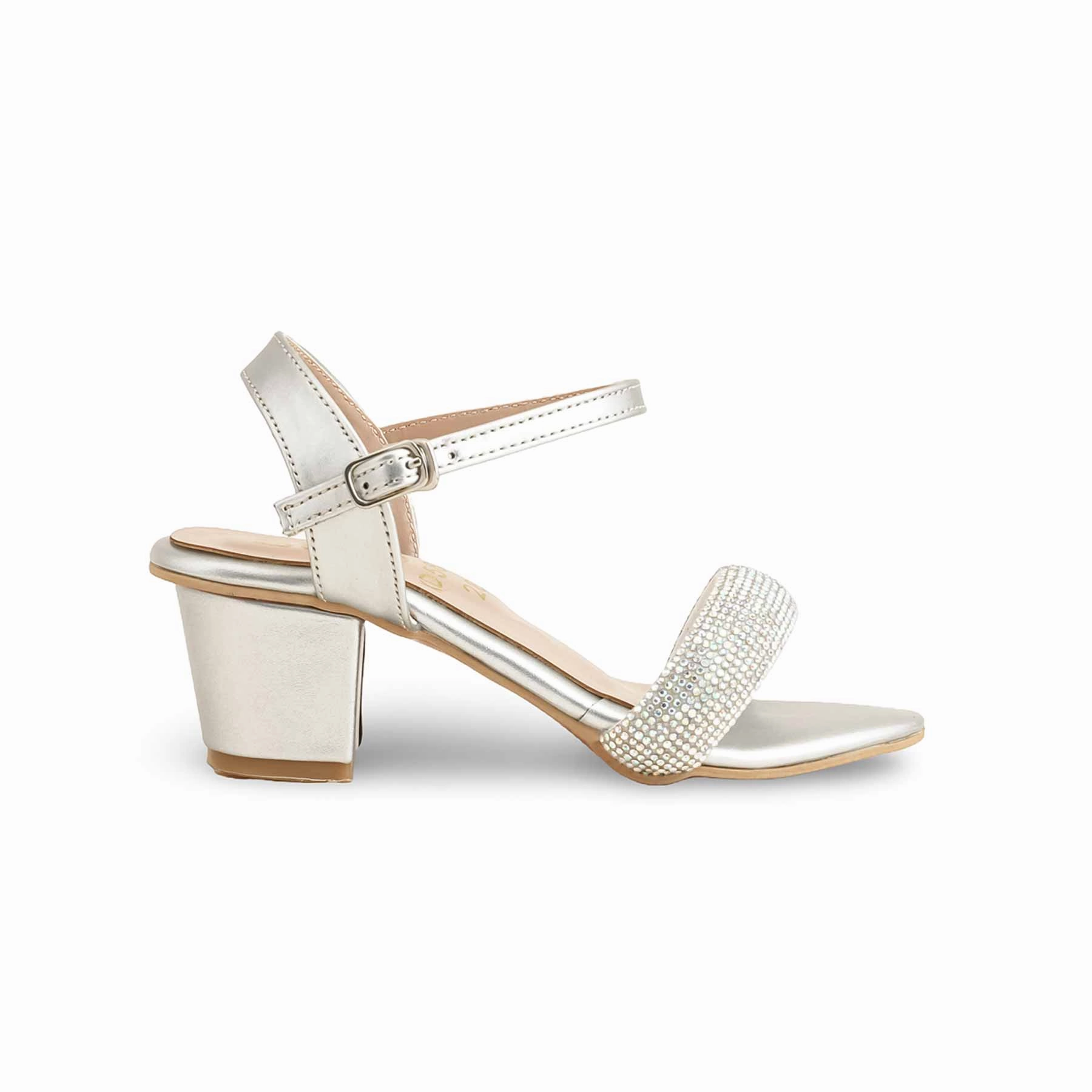 Most Comfy Sandals Girls Silver Fancy Sandal KD5632