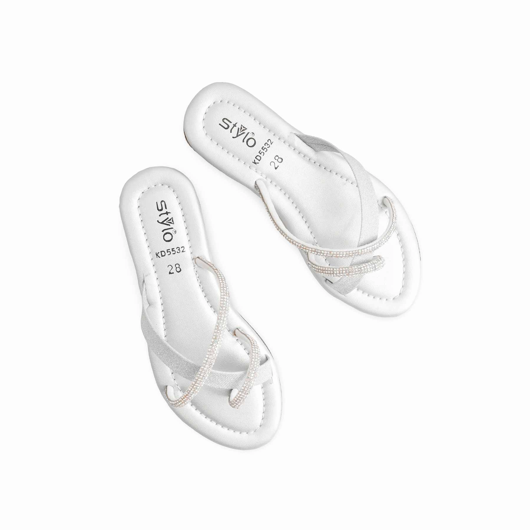 Mustard Seed Tasman Slippers Girls Silver Fancy Slipper KD5532