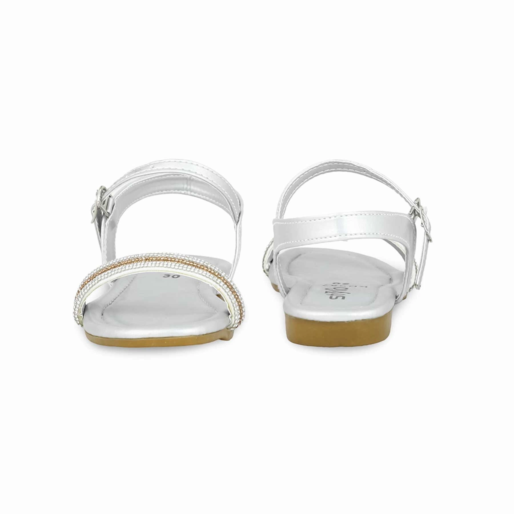 Sandals Trip Insurance Girls Silver Formal Sandal KD9871