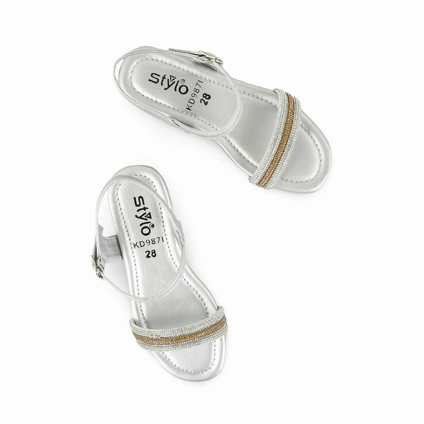 Sandals Montego Bay Jamaica Girls Silver Formal Sandal KD9871