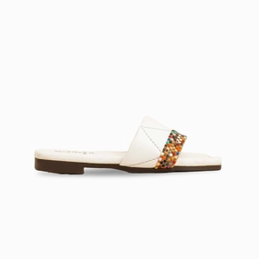 Braid Fur Clog Platform Slippers Girls White Casual Slipper KD5552