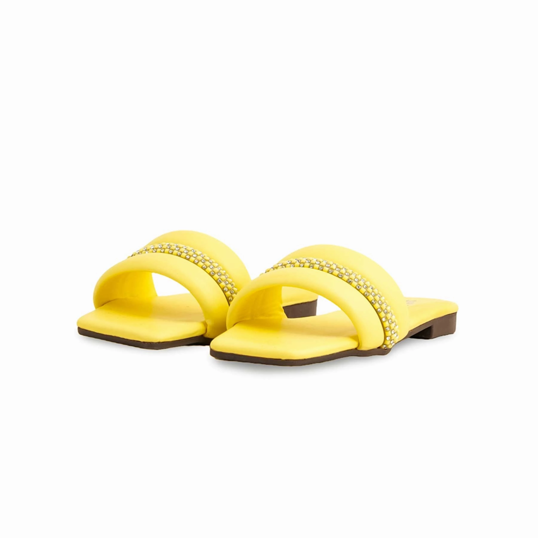 Furry Slippers Girls Yellow Casual Slipper KD5526