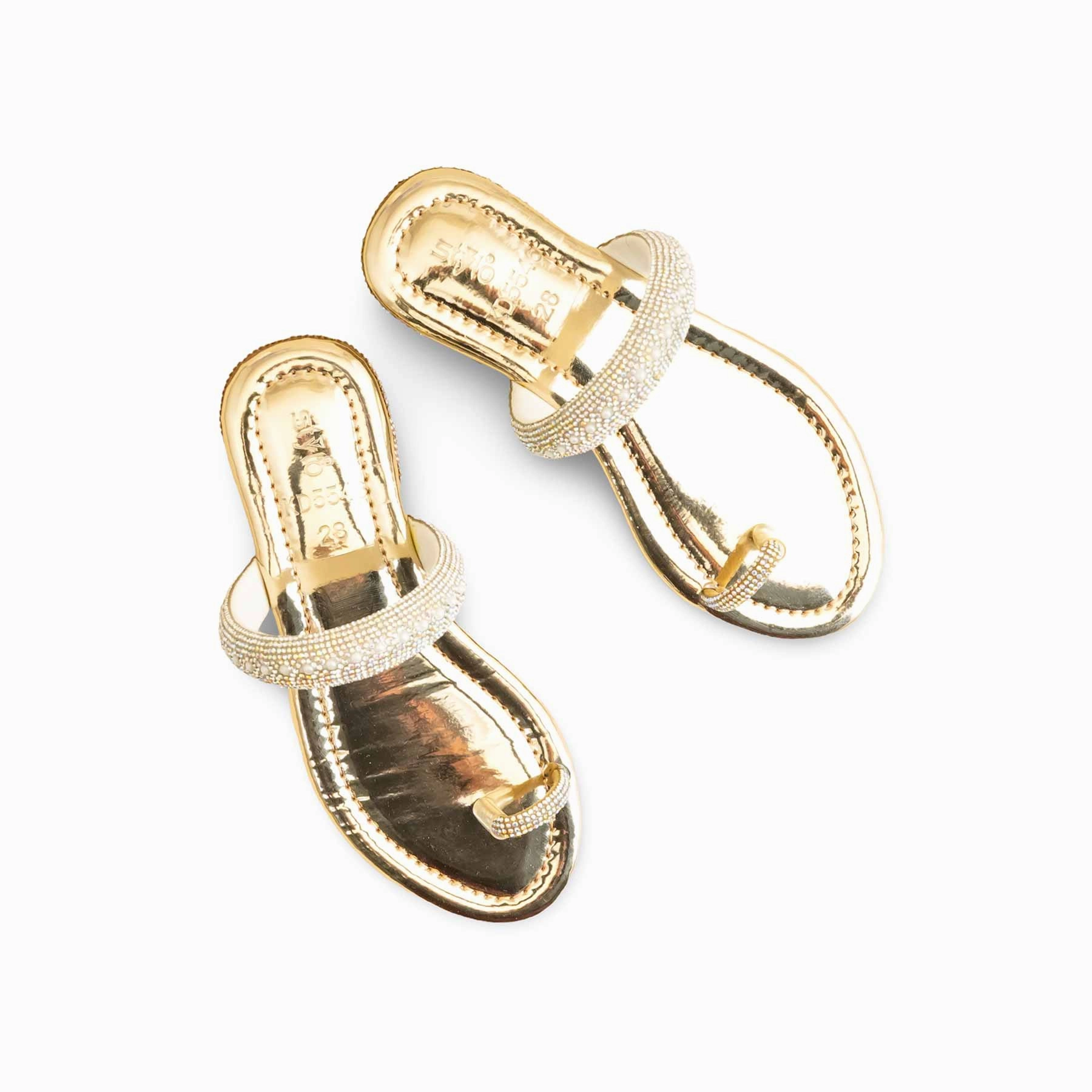 Kitten Heel Slippers Girls Golden Fancy Slipper KD5546