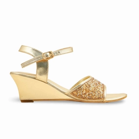 Light Blue Sandals Golden Fancy Sandal For Women FN6201
