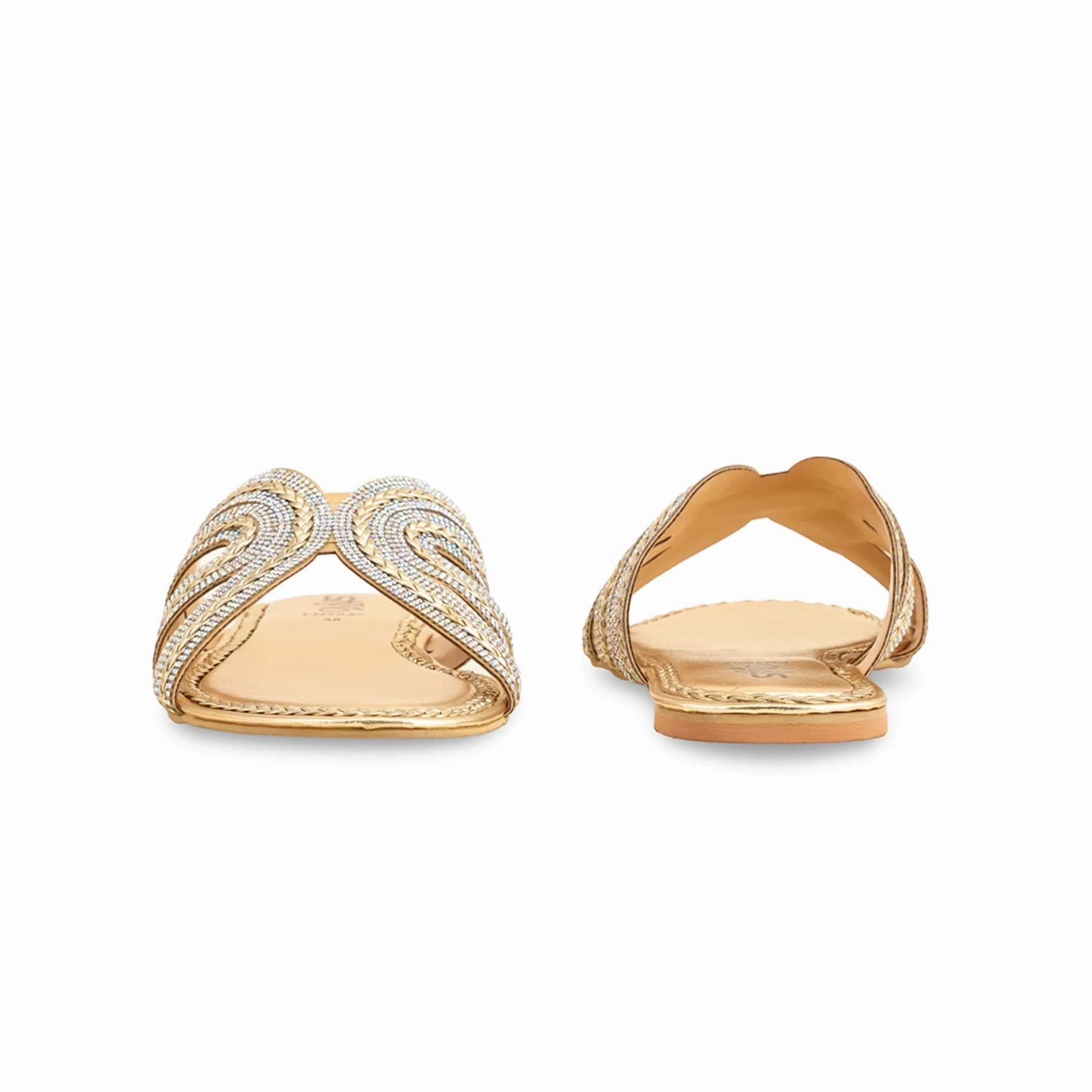 Golden Fancy Slipper For Ladies FN7937 Slippers Pin