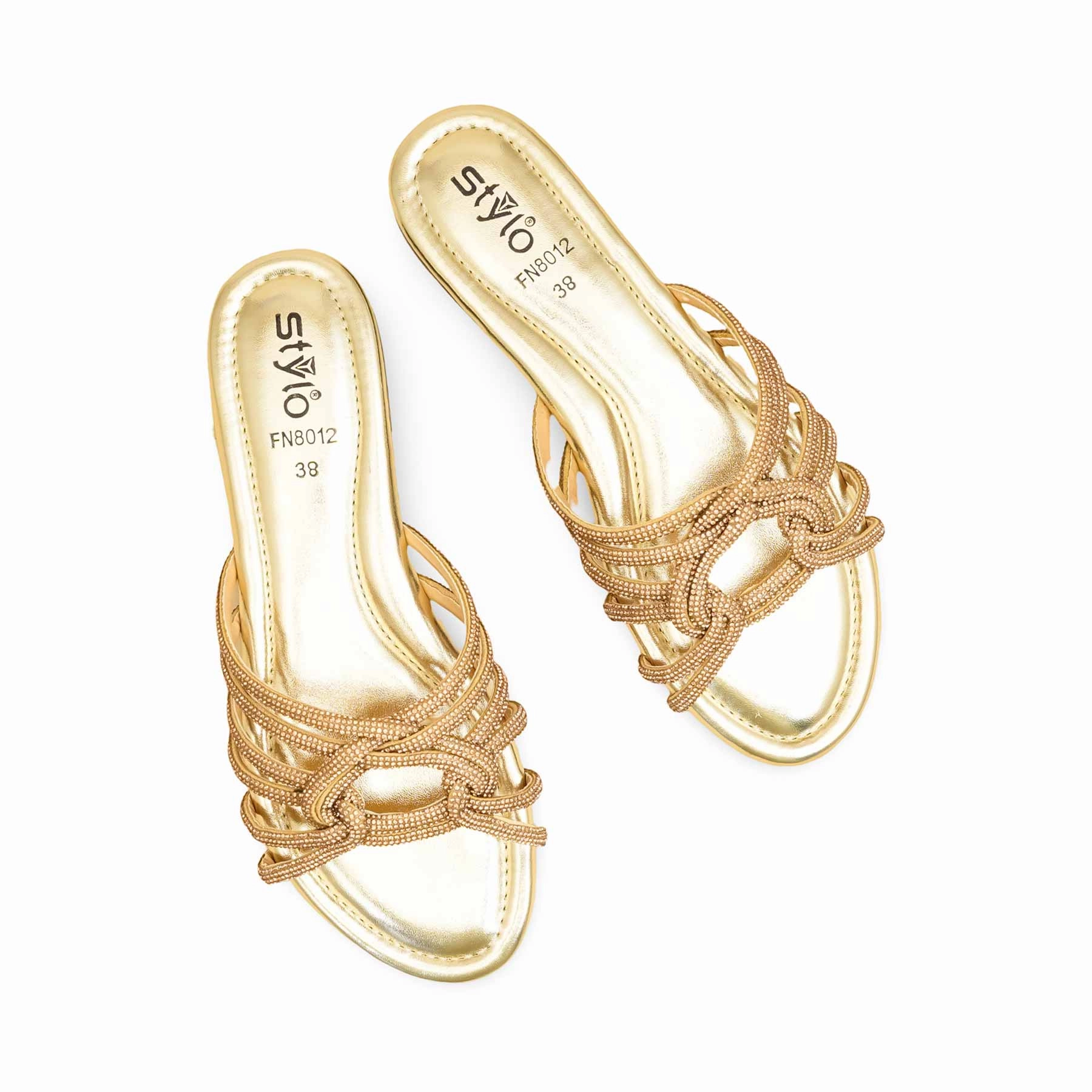 Golden Fancy Slipper For Women FN8012 Slippers From India