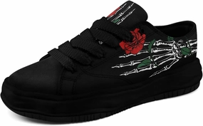 Gothic Skelton Hand Rose Fashion Sneakers for Women | Streetwear Trendy Comfort Walking Shoes Comfiest Walking