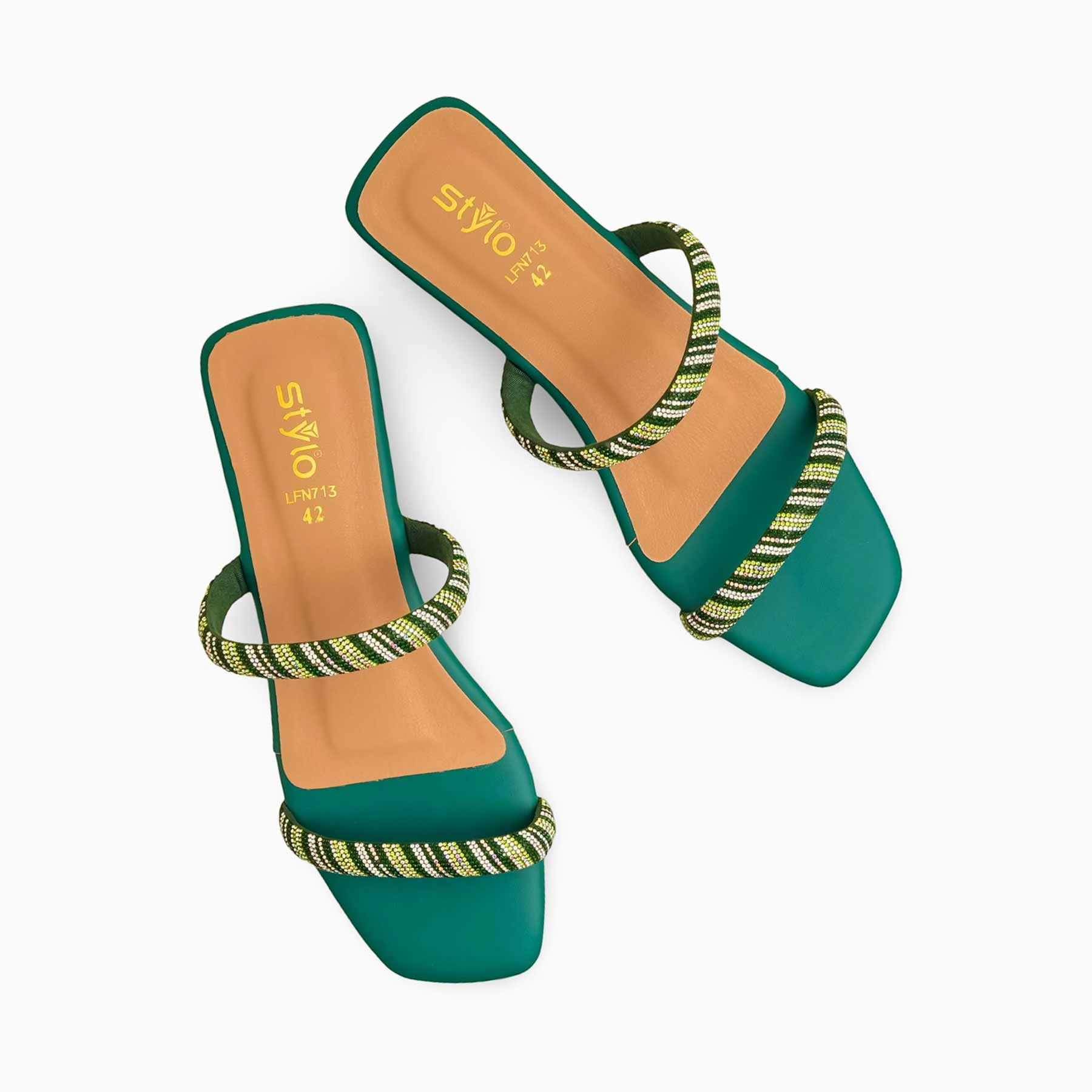 Green Fancy Slipper LFN713 Ballet Slippers As Shoes