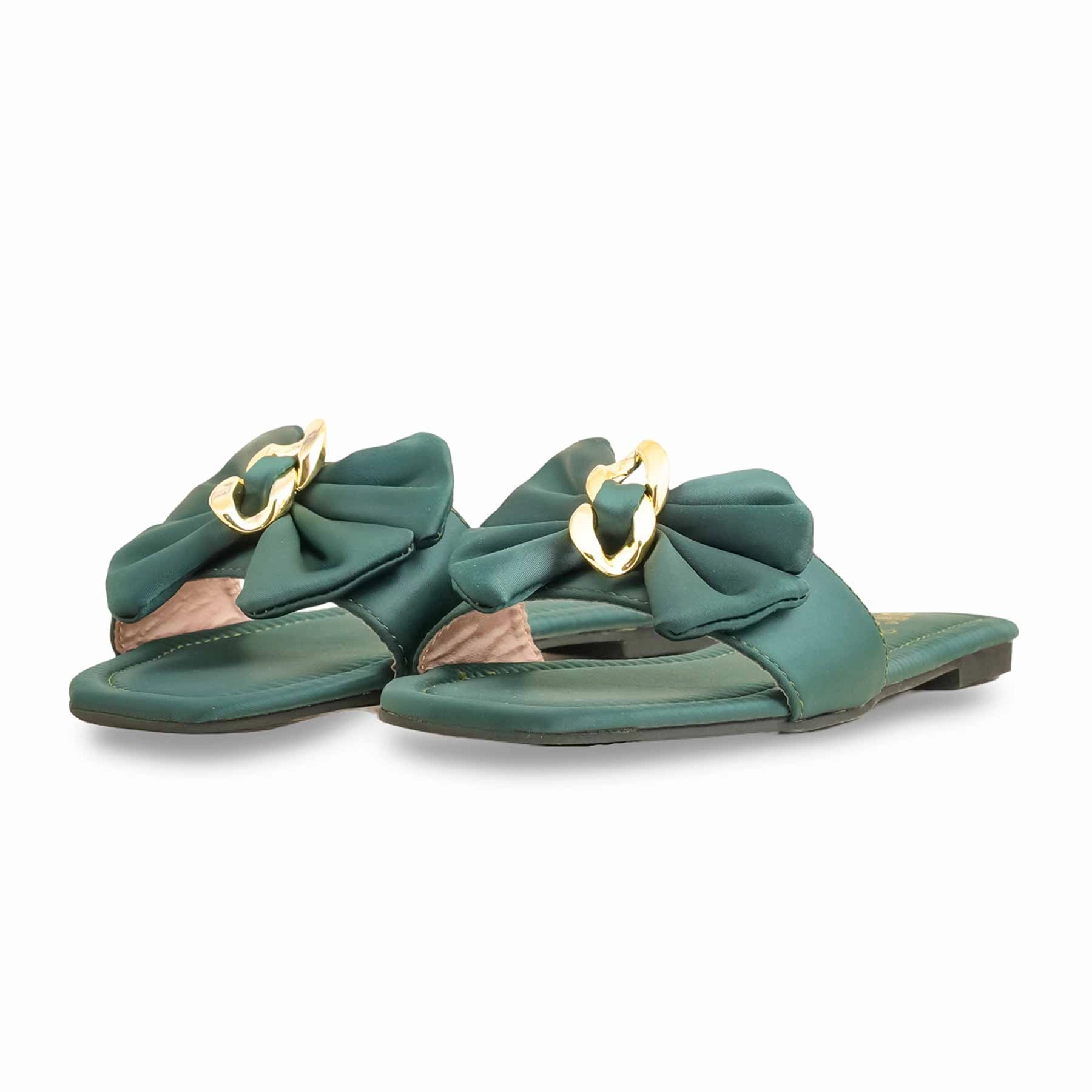 Green Formal Slipper For Women FR8310 Sock Slippers With Grippers