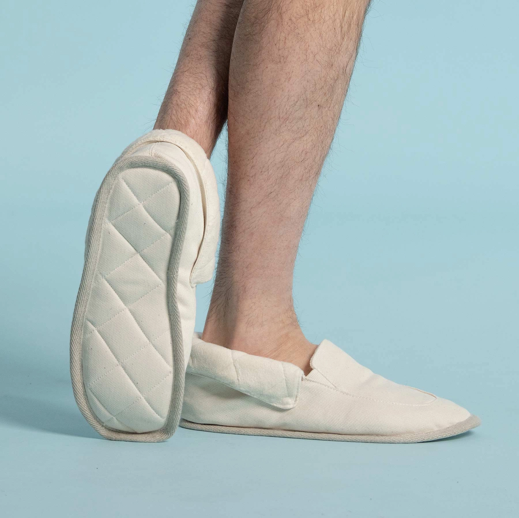 Sandals Vs Slippers GREENLAND Elastic-Free 100% Organic Cotton House Shoe Slippers (OC Thread, OC Fleece Lining, Elastic-Free, Synthetic-Free) (100% Biodegradable)