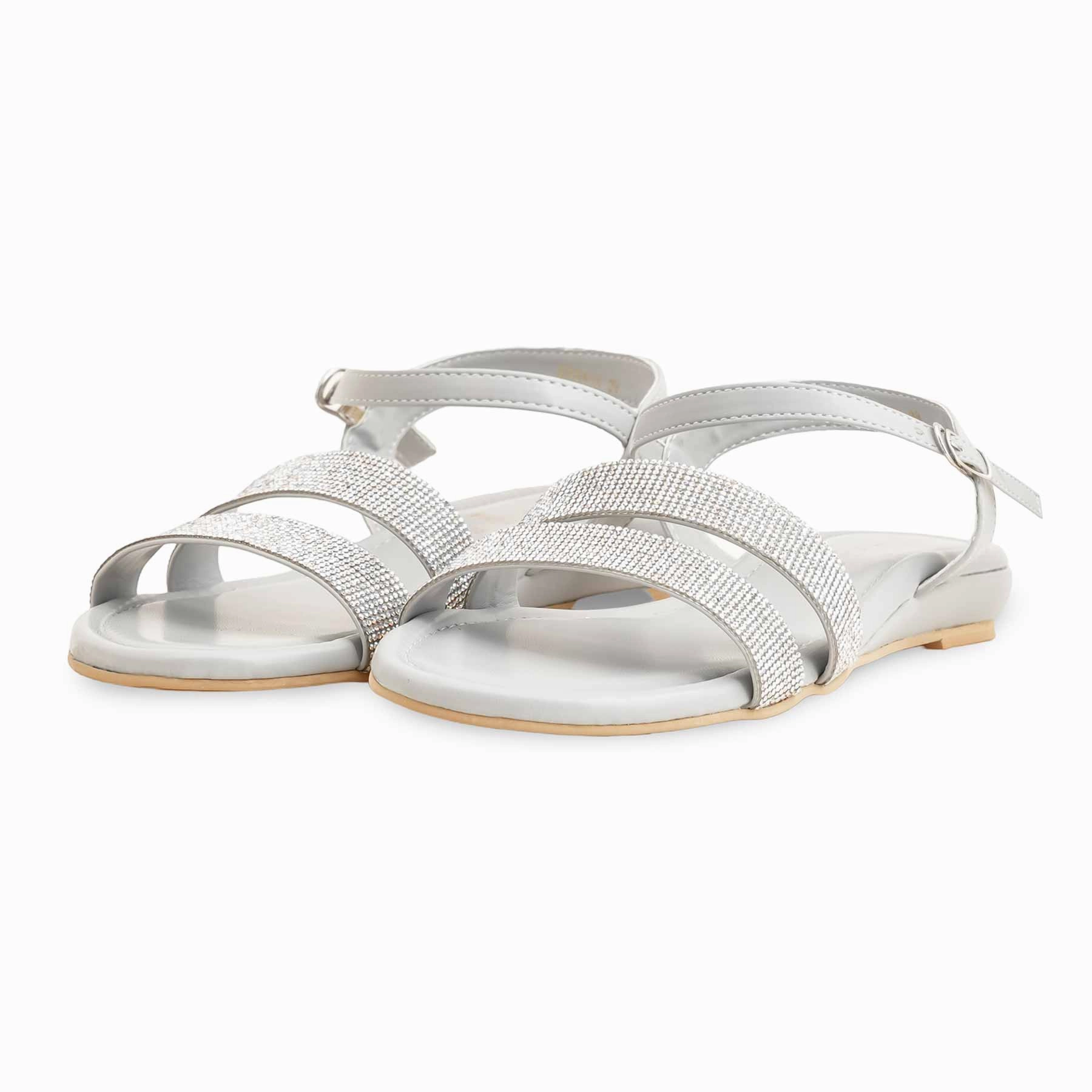 Grey Formal Sandal For Women FR5418 I Slide Sandals