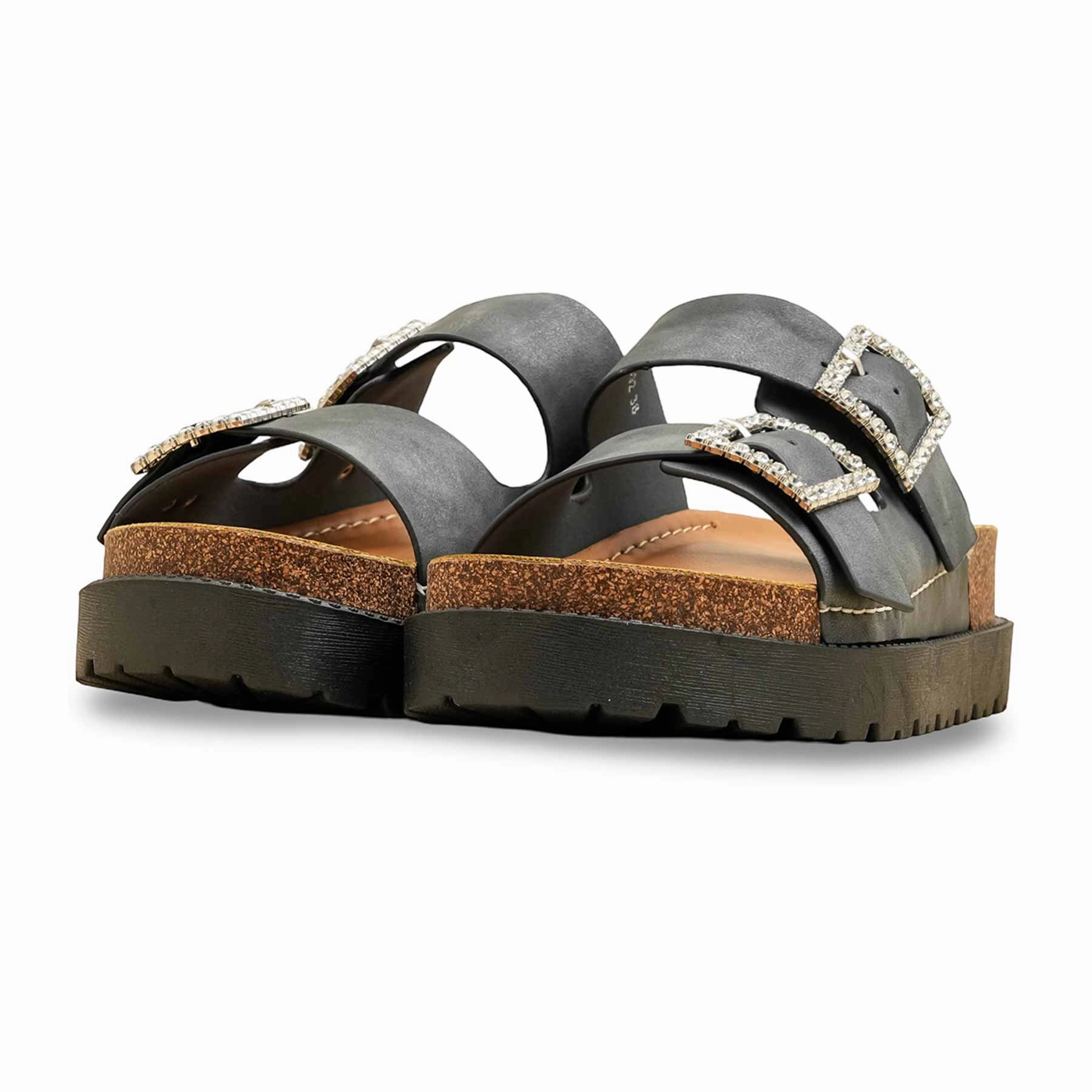 Grey Formal Slipper For Women PU0392 Slippers Non Slip Soles