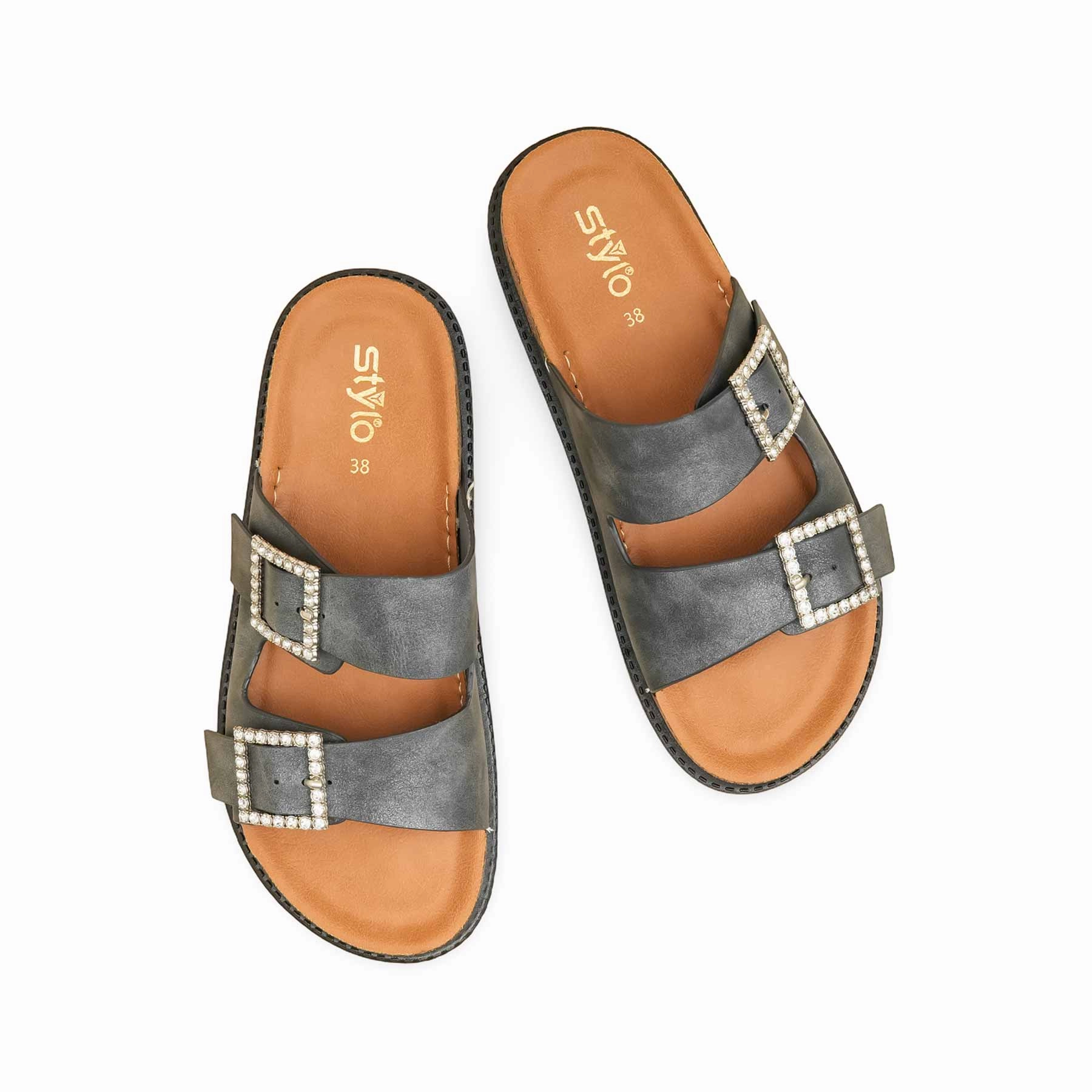 Laura Ashley Slippers Grey Formal Slipper For Women PU0392