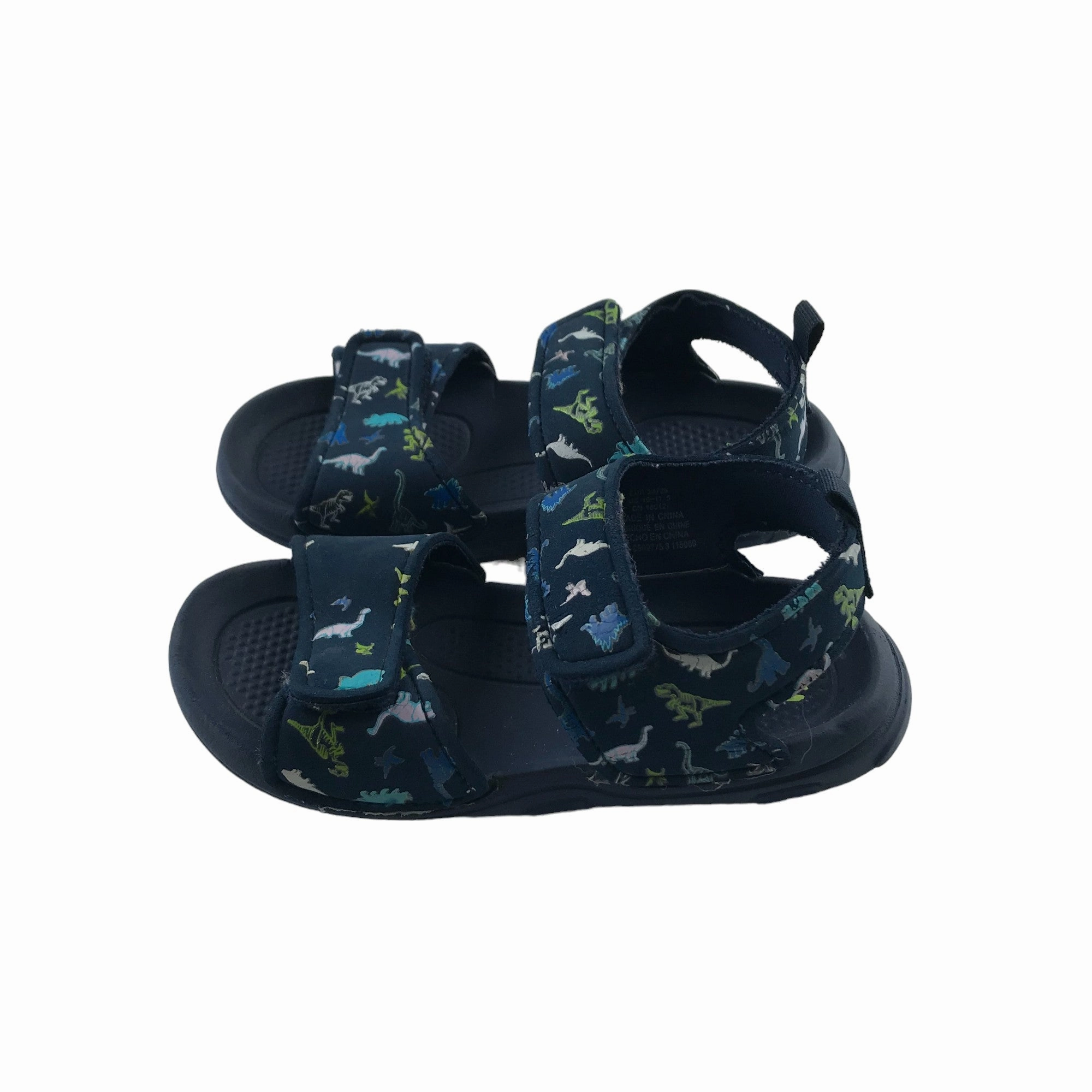 H&M Sandals Shoe Size 10-1.5 junior Navy Blue Dinosaur Print Pattern Sandals Church Moreno Valley