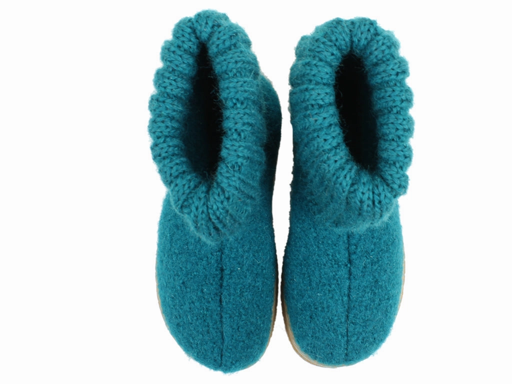 Slippers With Grass Haflinger Children's slippers Toni Petrol