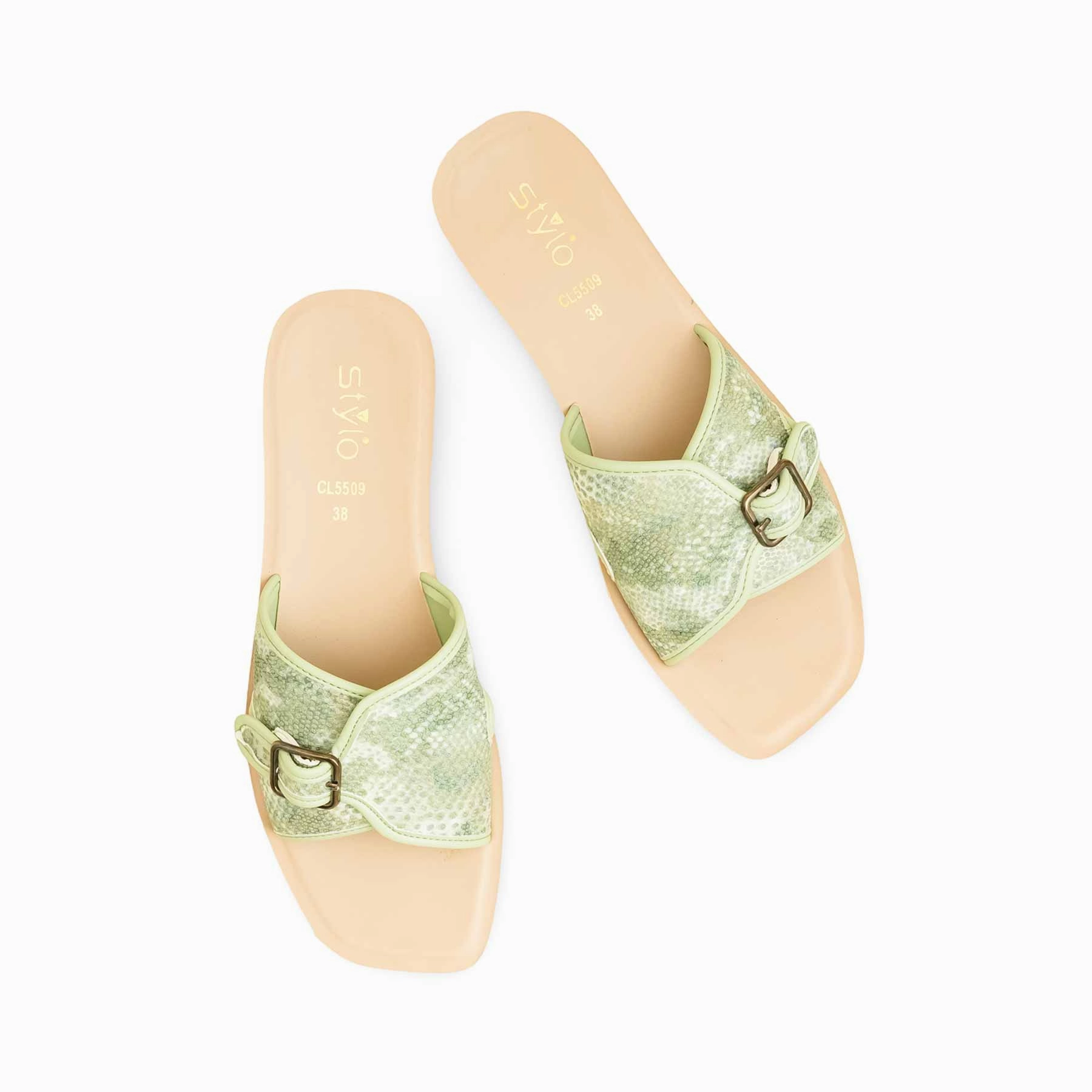 Green Casual Softy For Women CL5509 Shoes Leopard Flats