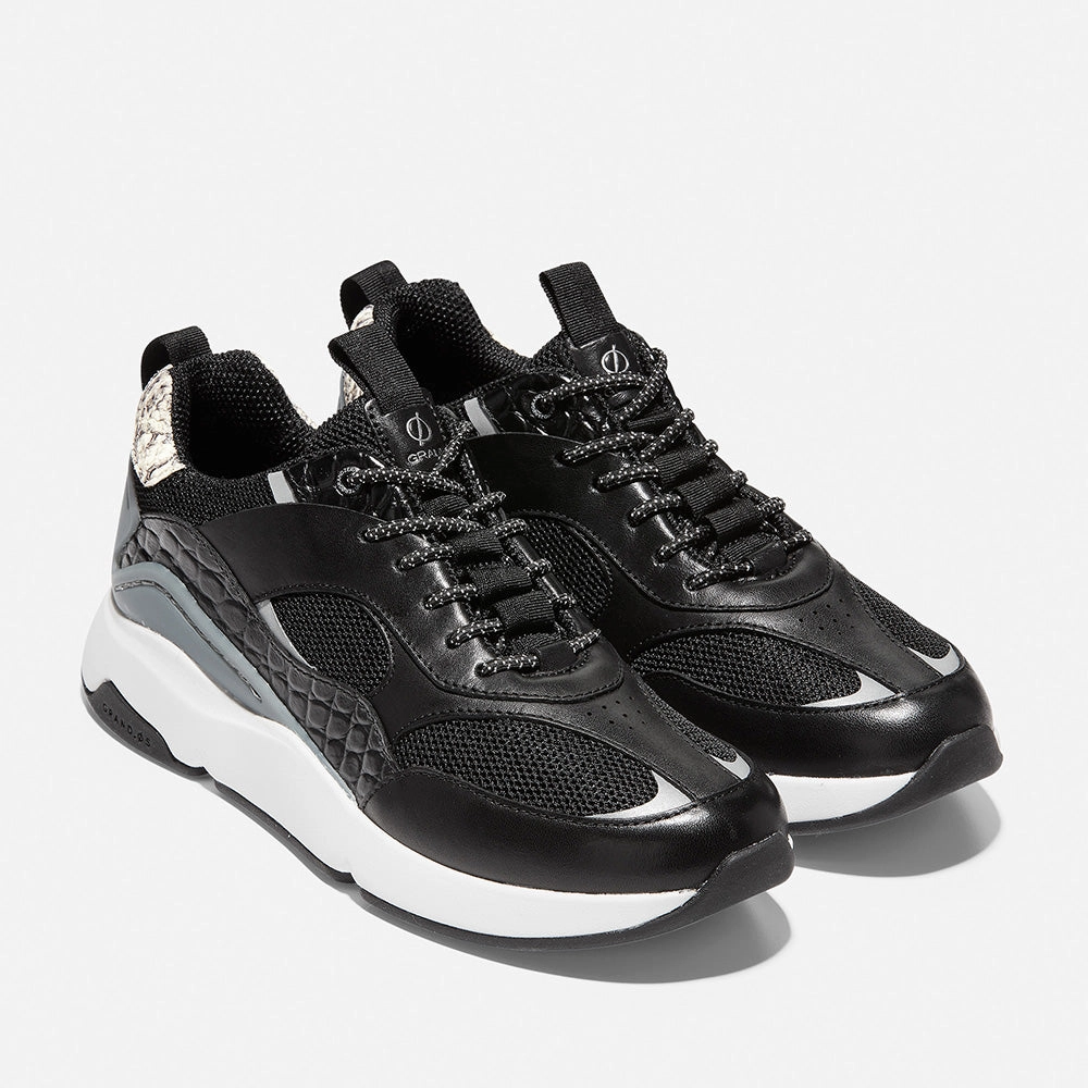 Cole Haan ZERGRAND City Trainer Black/Croc Print/Optic White Casual Tennis Shoes For Work