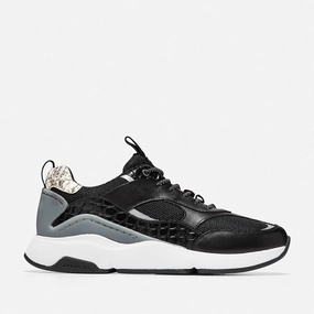 Cole Haan ZERGRAND City Trainer Black/Croc Print/Optic White Big Kids' Balance 2002r Casual Shoes