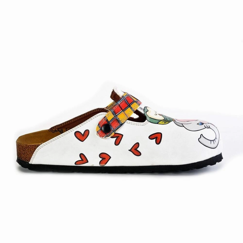 Red and Yellow Square Patterned, Sleeping Owl and Grey Elephant Patterned Clogs - WCAL370 Scorpion High Heels