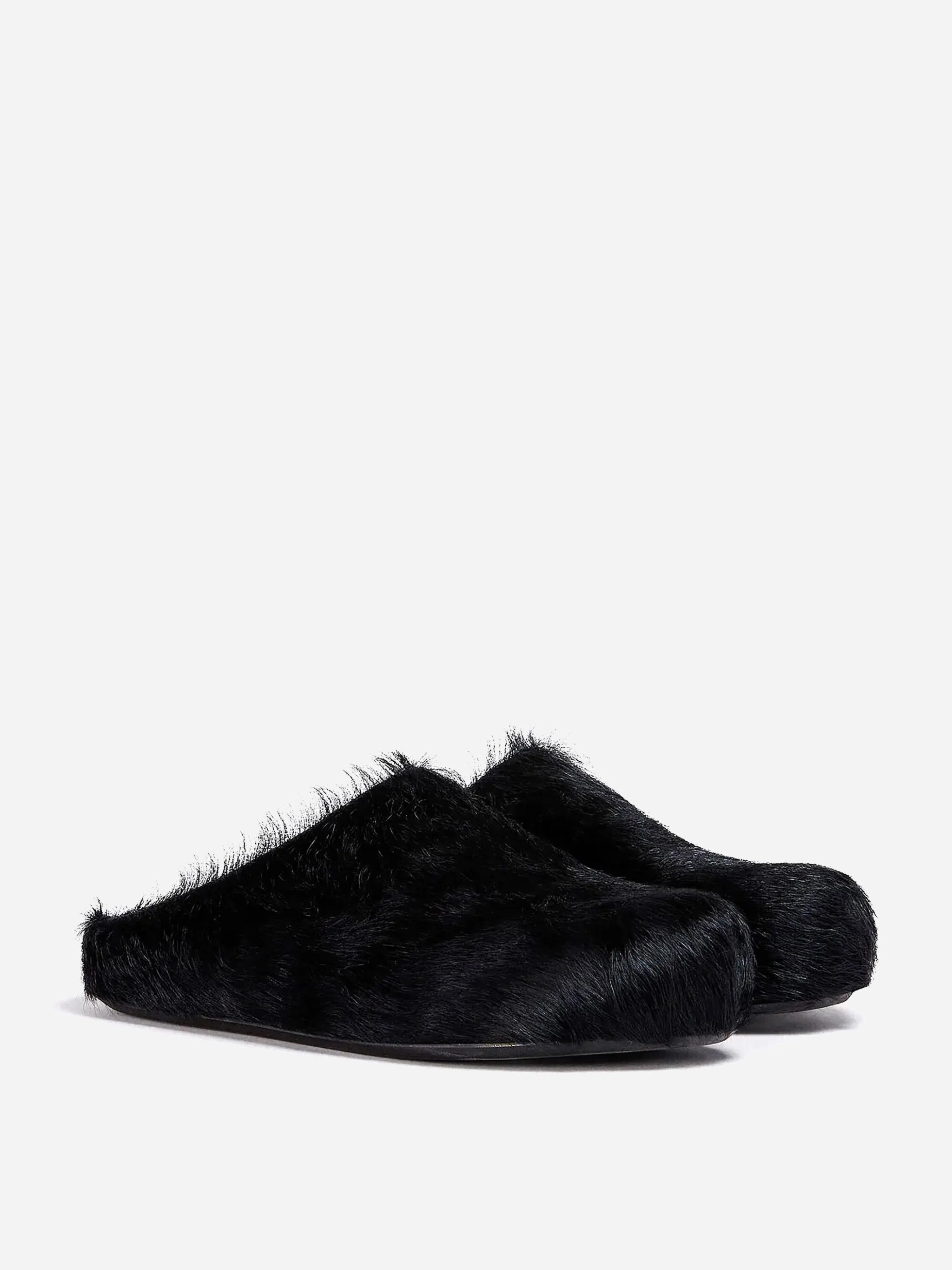 MARNI - Men Long Hair Calf Skin Fussbett Sabot Metallic Sandals